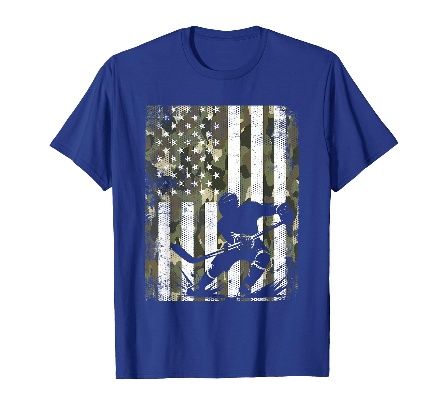 Ice Hockey Camouflage USA Flag Hockey Player Hockey Lover T-Shirt