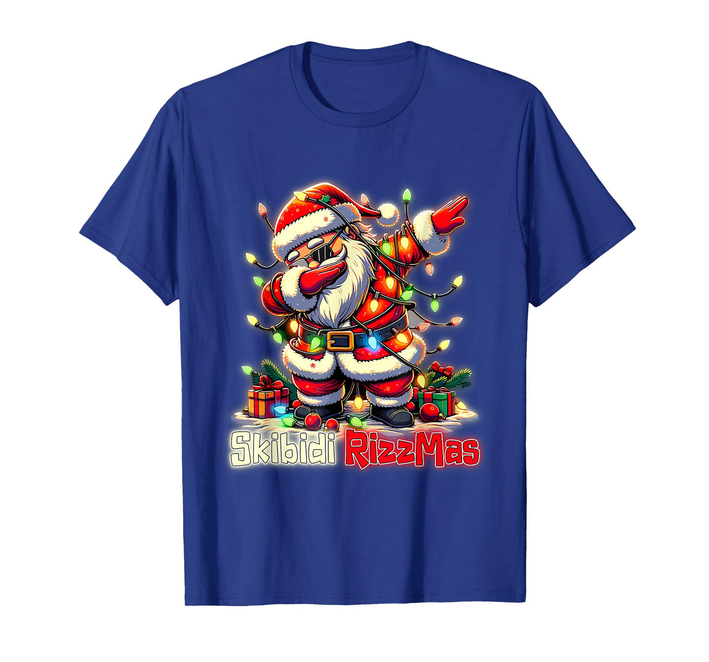 Funny Rizz Santa Claus Dabbing Christmas Skibidi Rizzmas T-Shirt
