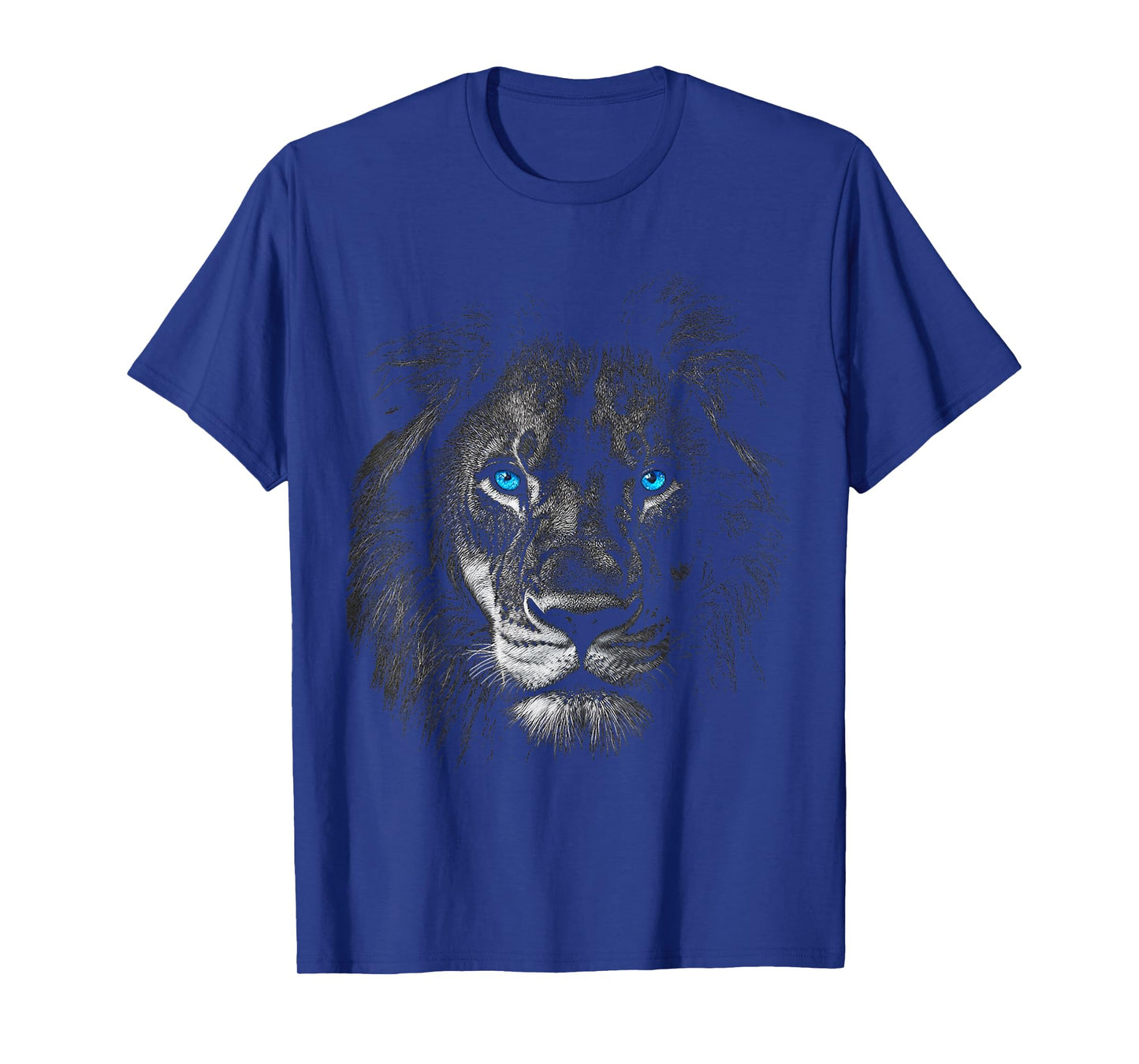 Lion Animal Motif Blue Eyes Artwork Lion T-Shirt