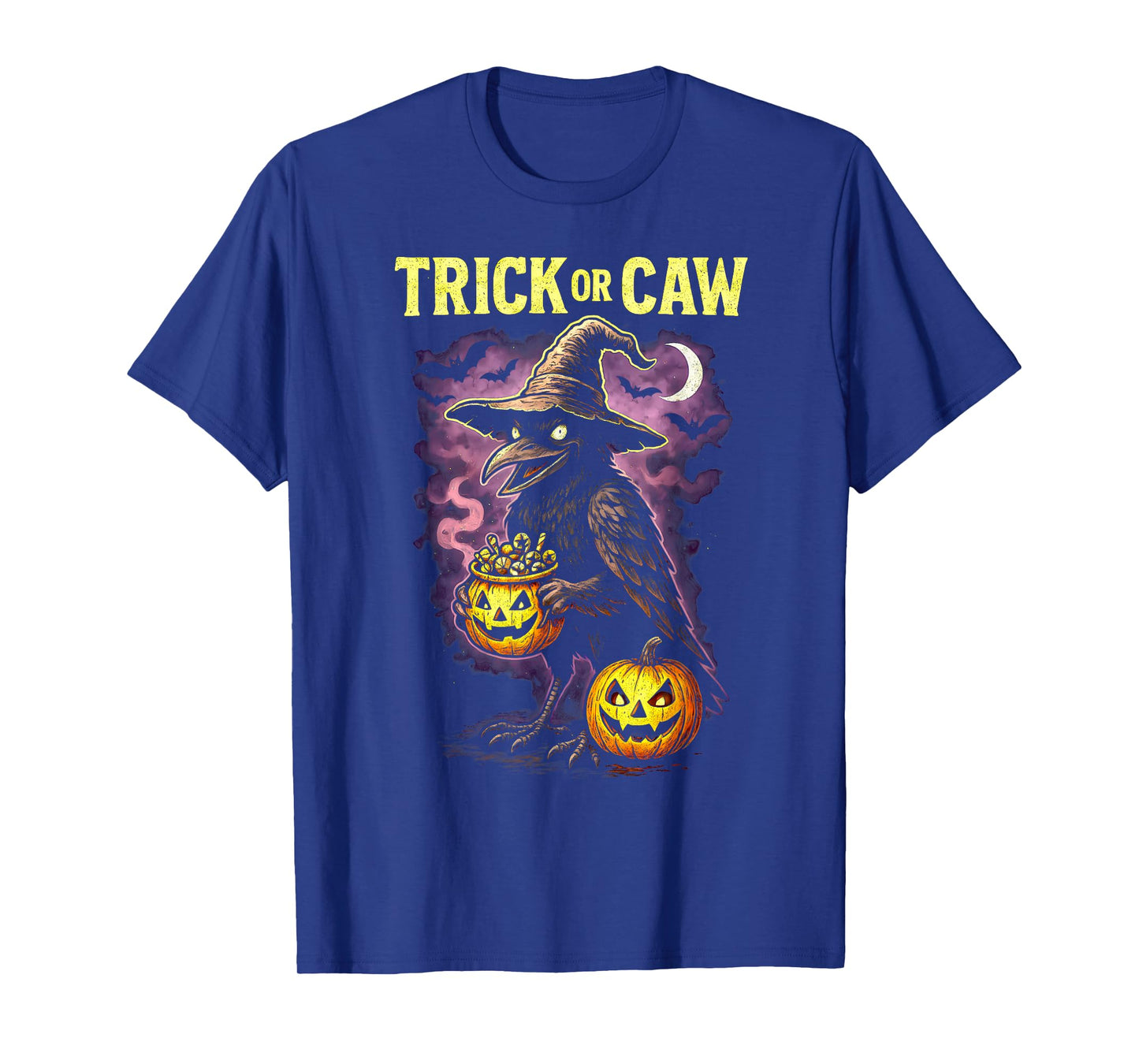 Funny Trick Or Caw Crow Halloween Raven Costume Spooky Bird T-Shirt