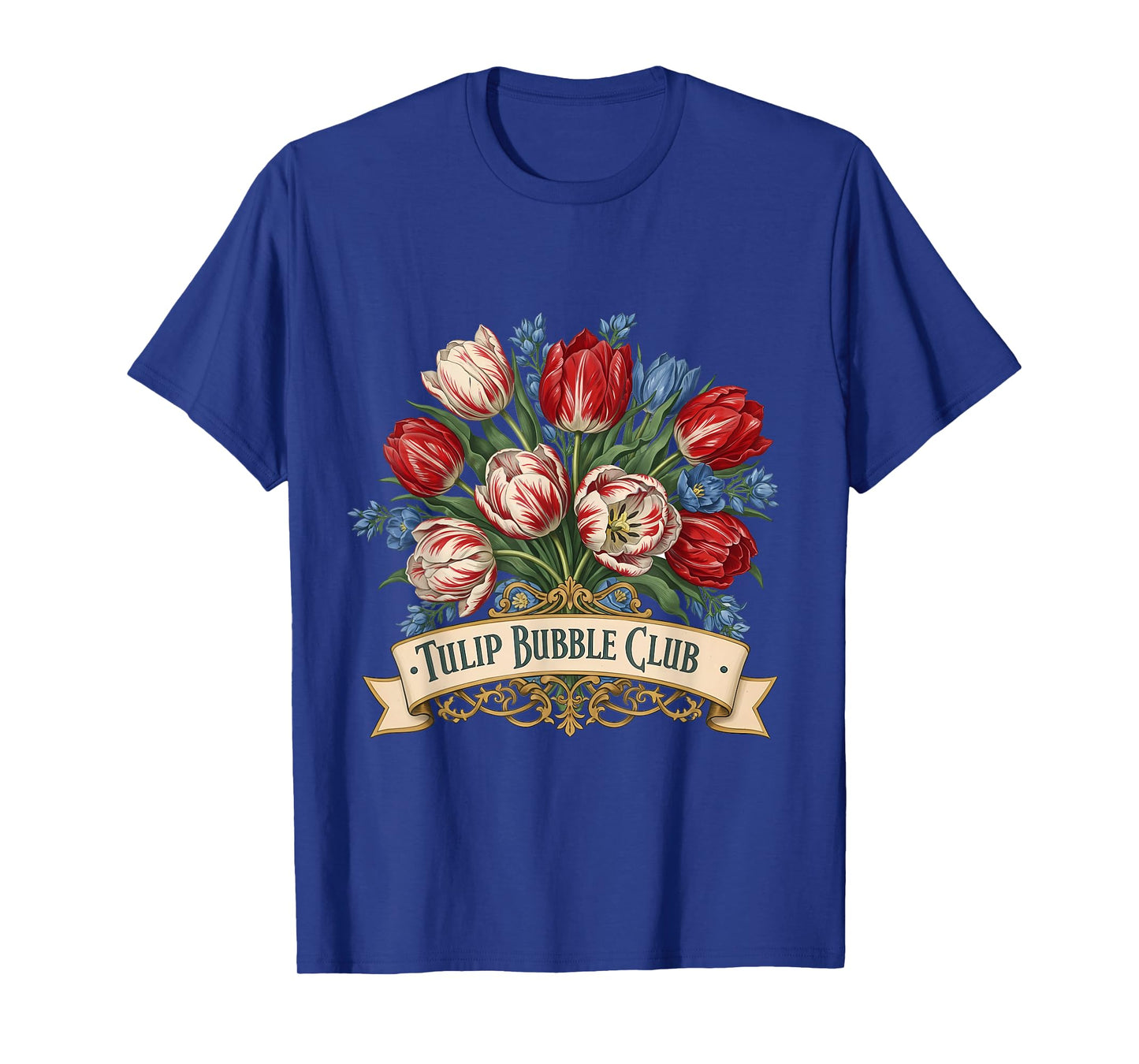 Tulip Mania 1637 Bubble Club Vintage Floral Bouquet T-Shirt