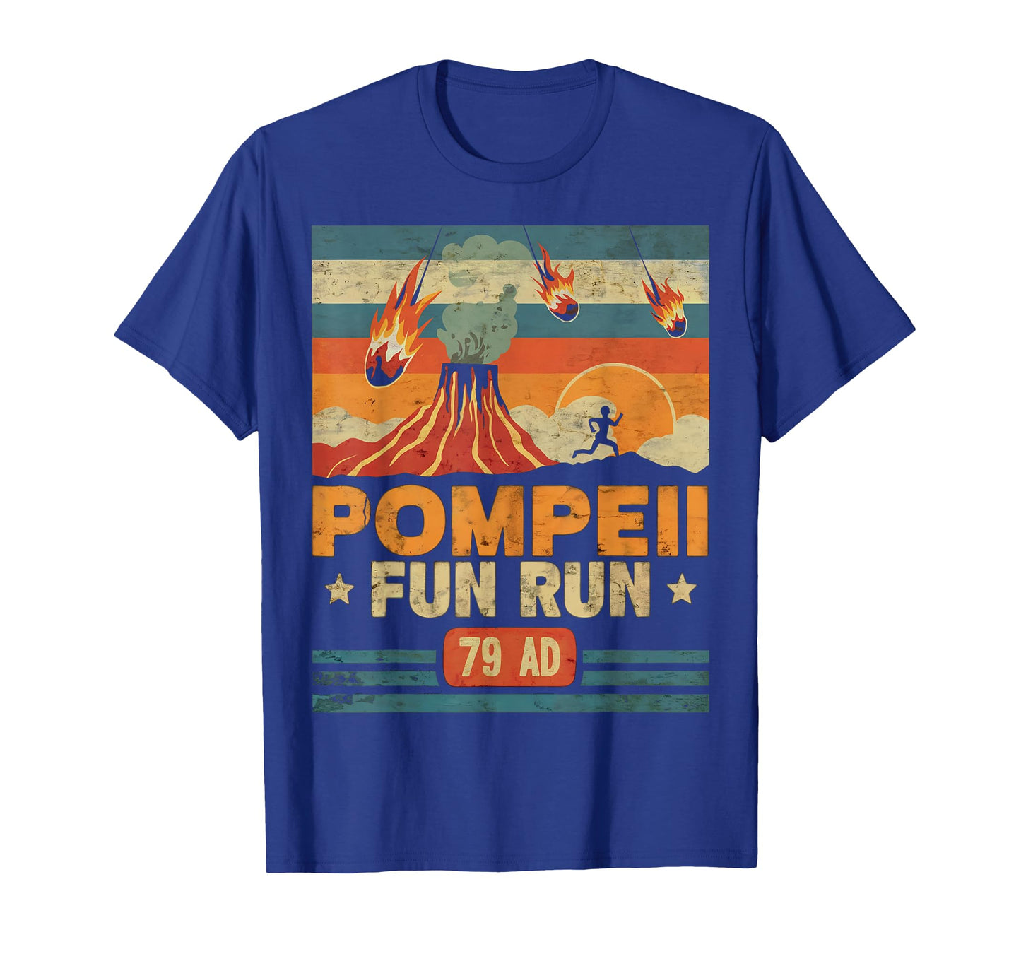 Pompeii Fun Run Retro Volcano Lover Geology Volcanologist T-Shirt