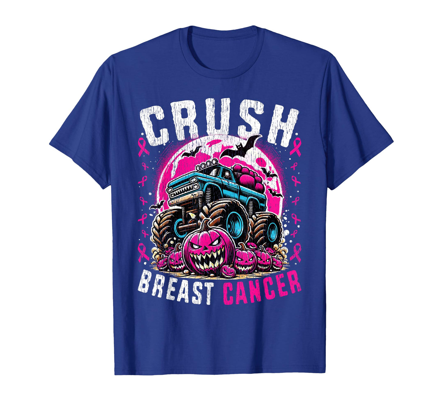 Breast Cancer Awareness Monster Truck Halloween Kids Toddler T-Shirt