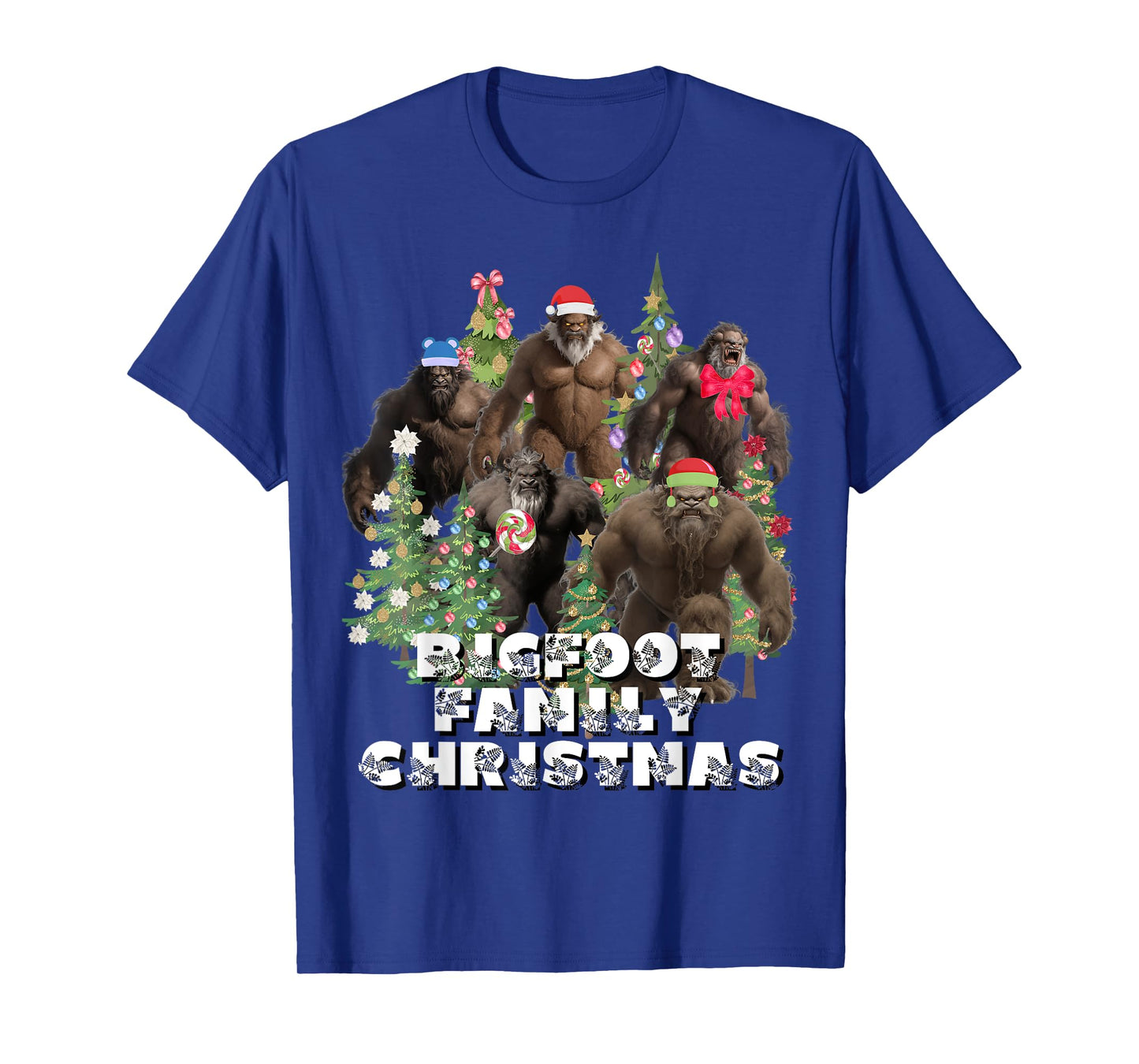 Bigfoot Family Christmas Funny Holiday Themed Gift T-Shirt