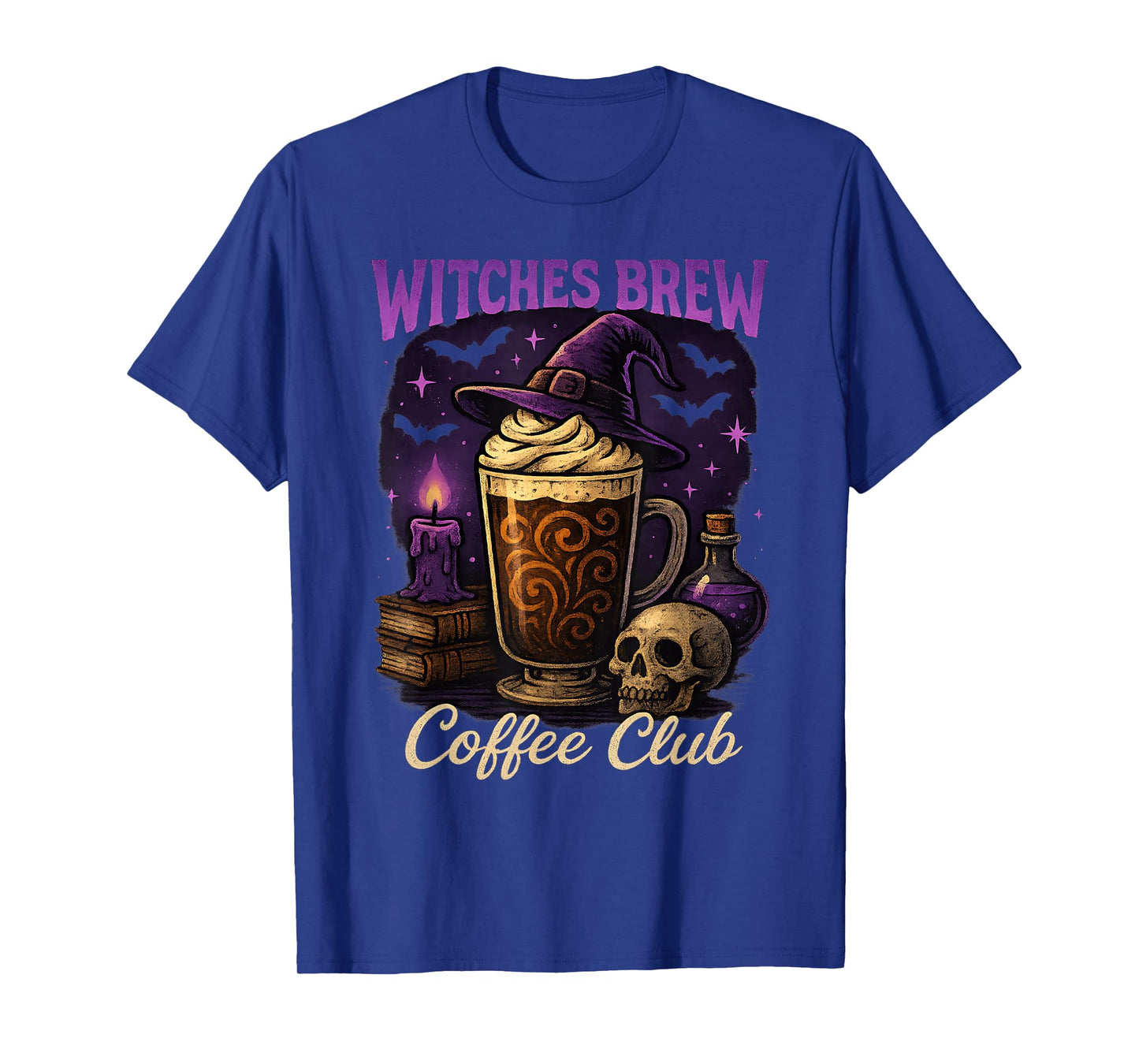Witches Brew Coffee Club Halloween Witch Hat Latte Design T-Shirt