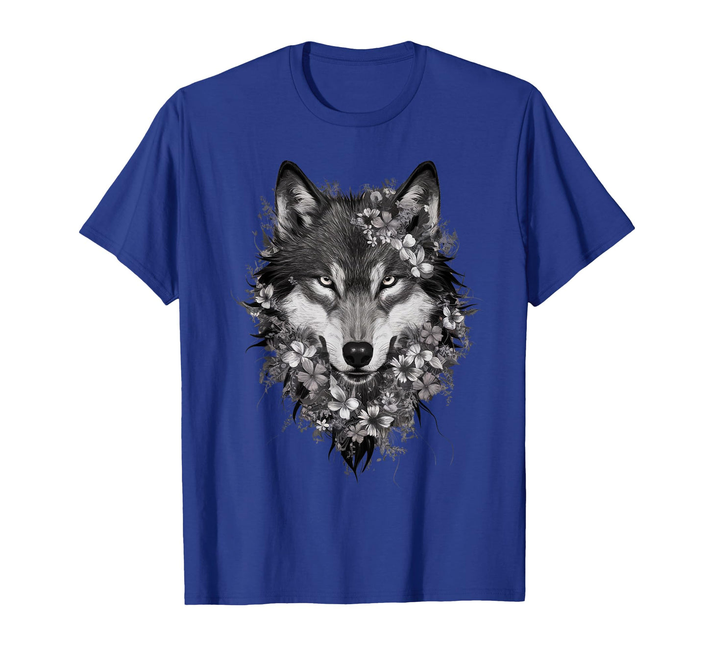 Floral Wolf Vintage Flowers Wolf Face for Wolves Lover T-Shirt