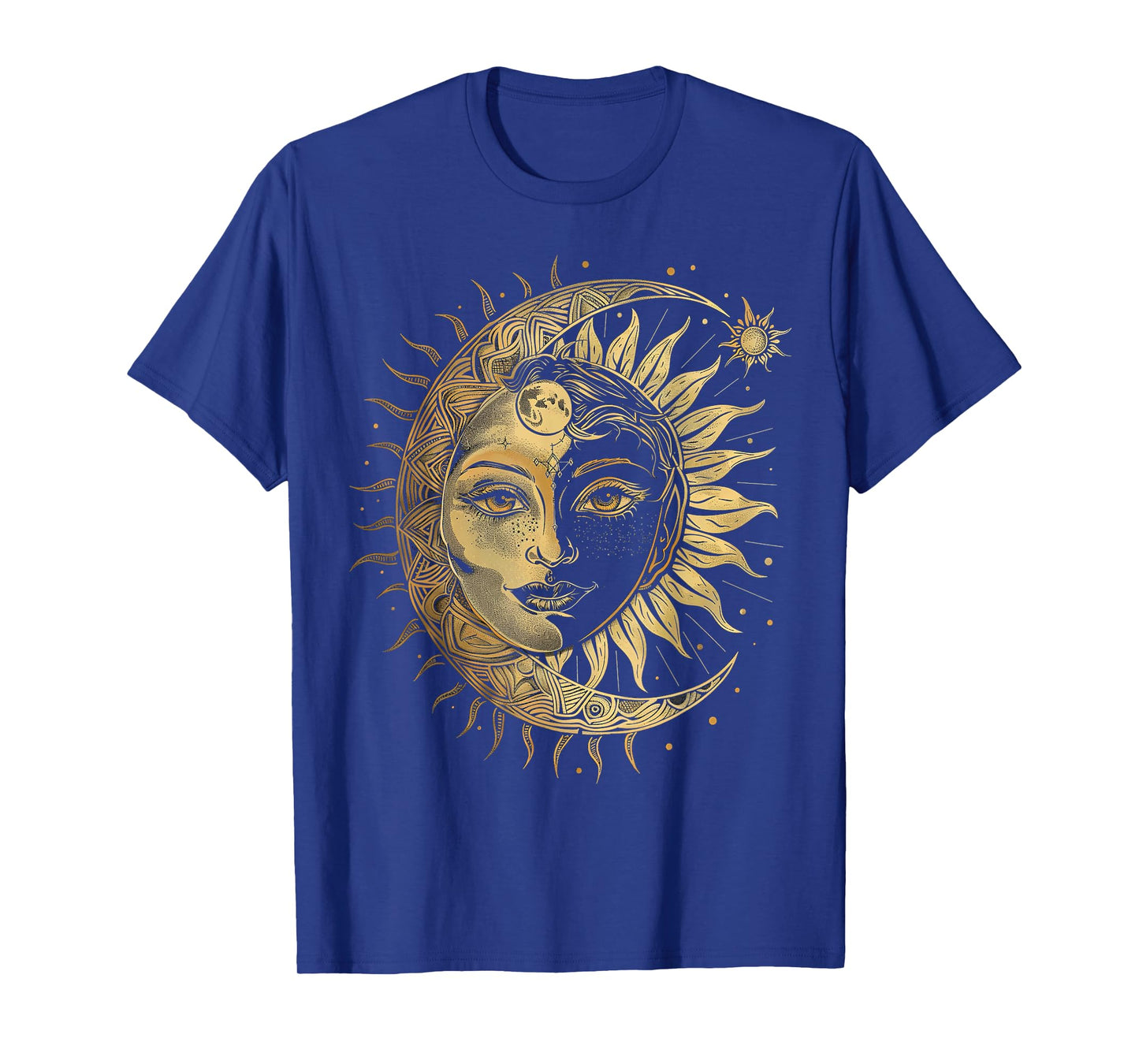mystic sun and moon woman mystical flowers aesthetic T-Shirt