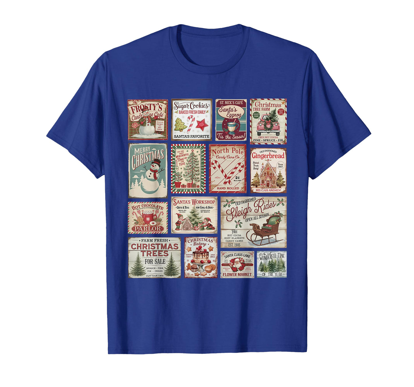 Vintage Christmas Stamps Retro Postage Santa T-Shirt