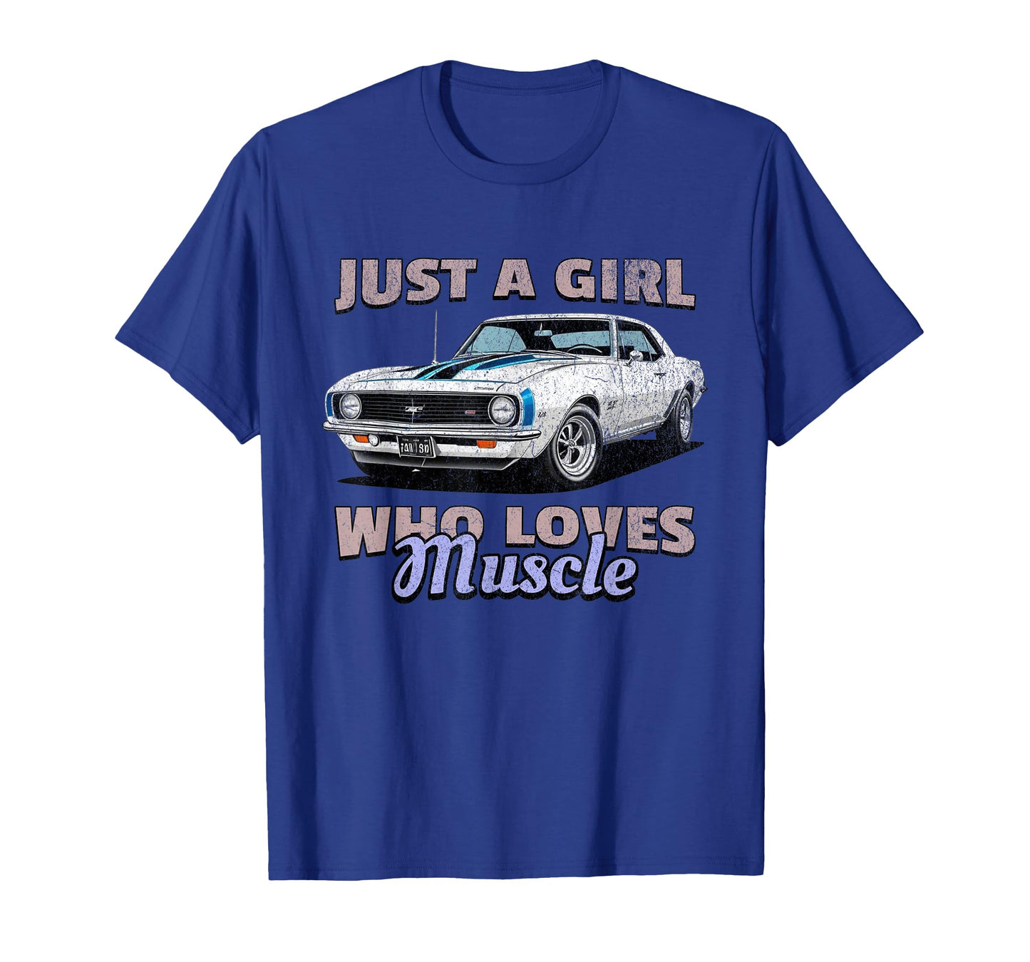 Just A Girl Who Loves Muscle Cars, Retro American Muscle Car T-Shirt