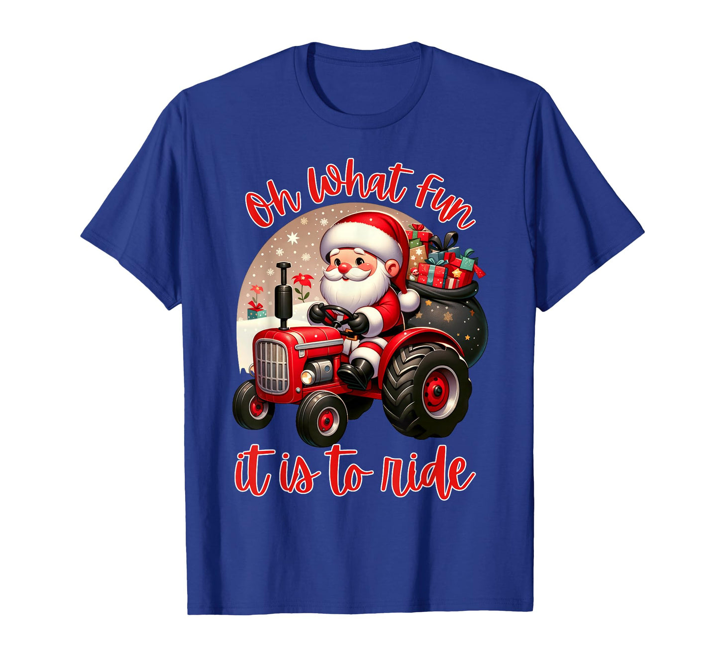 Farm Truck Oh What Fun It is to Ride Santa Tractor Christmas T-Shirt