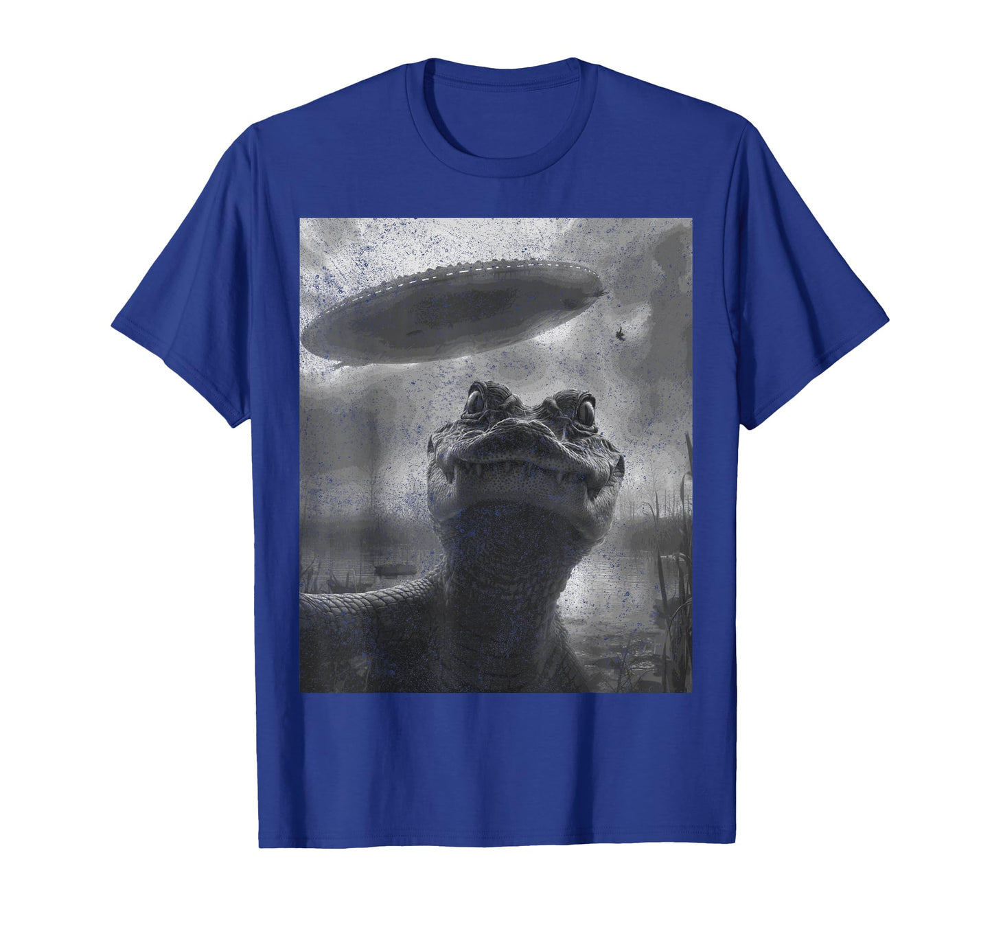 Alligator Selfie with Alien UFO Funny T-Shirt