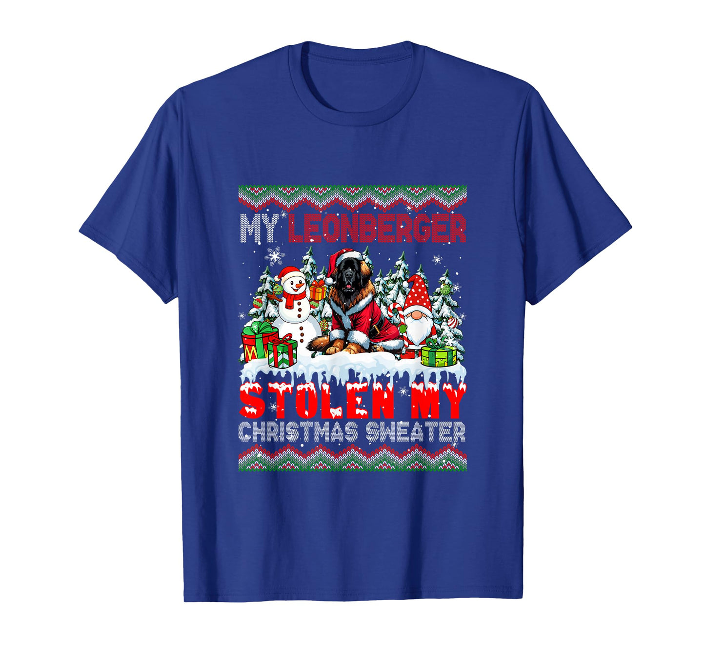 My Leonberger Stolen My Christmas Sweater Santa Dog Gnome T-Shirt