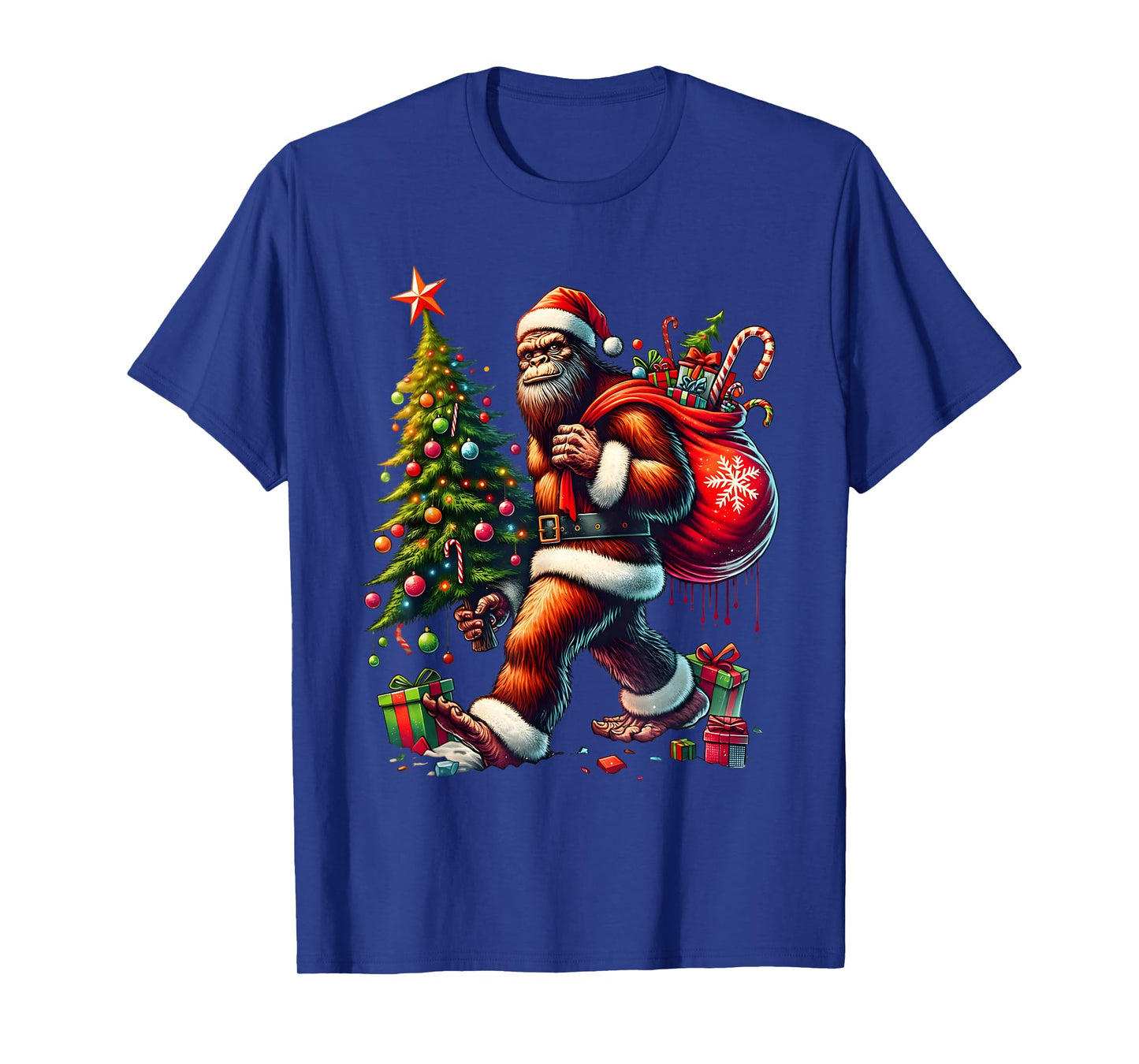 Most Wonderful Christmas Bigfoot Christmas Tree Lights Xmas T-Shirt