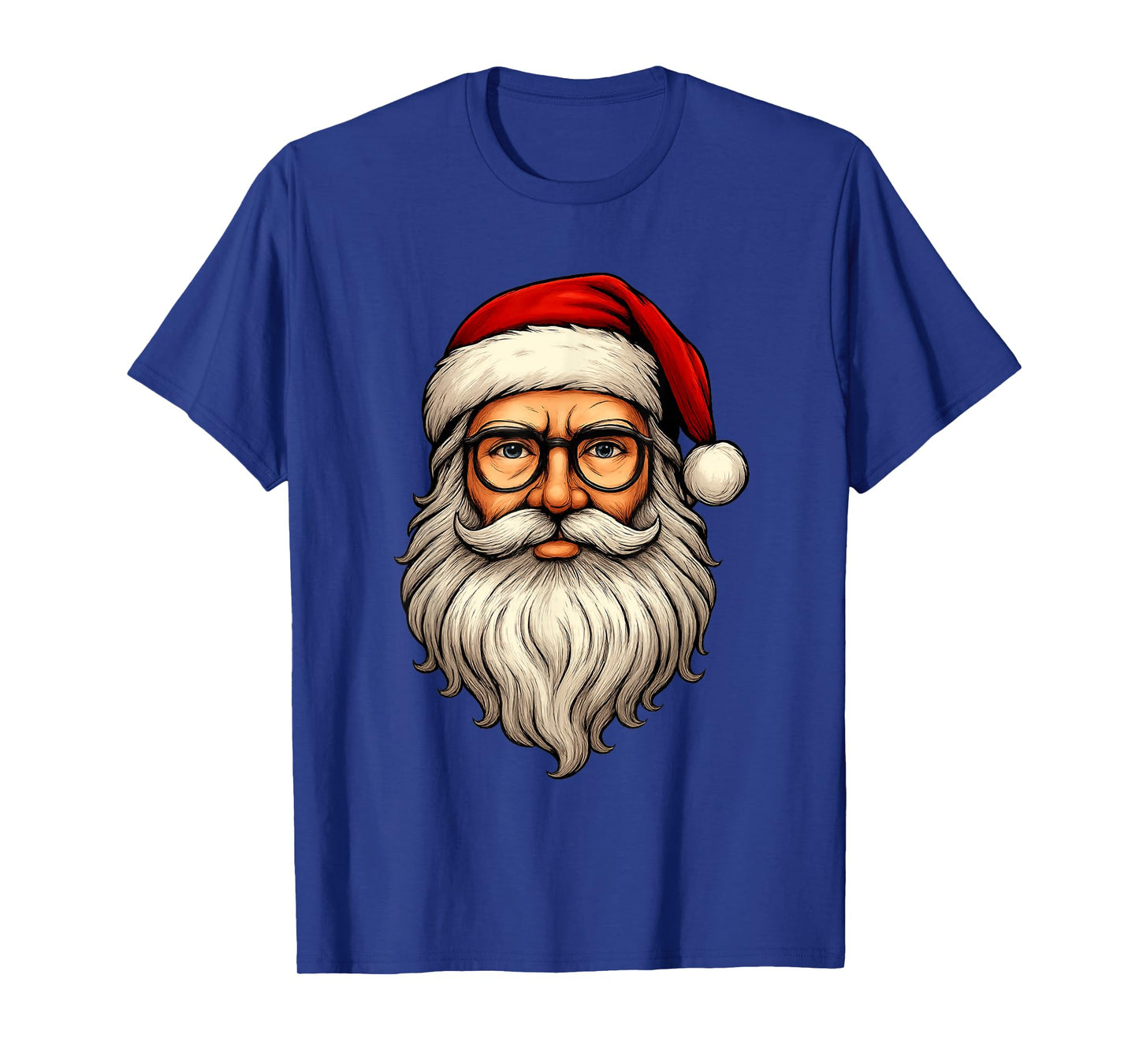 Santa Claus Face Sunglasses Men Women Cool Hipster Christmas T-Shirt