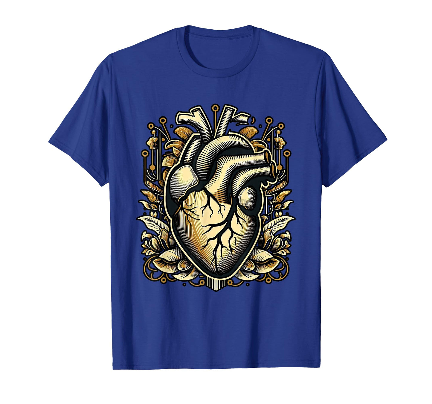 Anatomical Heart with Roots Vintage Style Heart Art T-Shirt