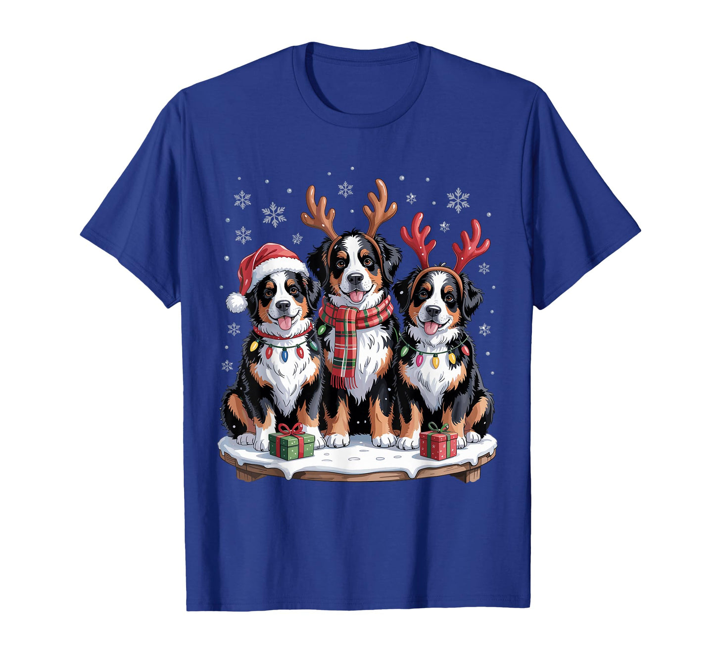 Cute Bernese Mountain Christmas Puppies Dog Lovers Holiday T-Shirt