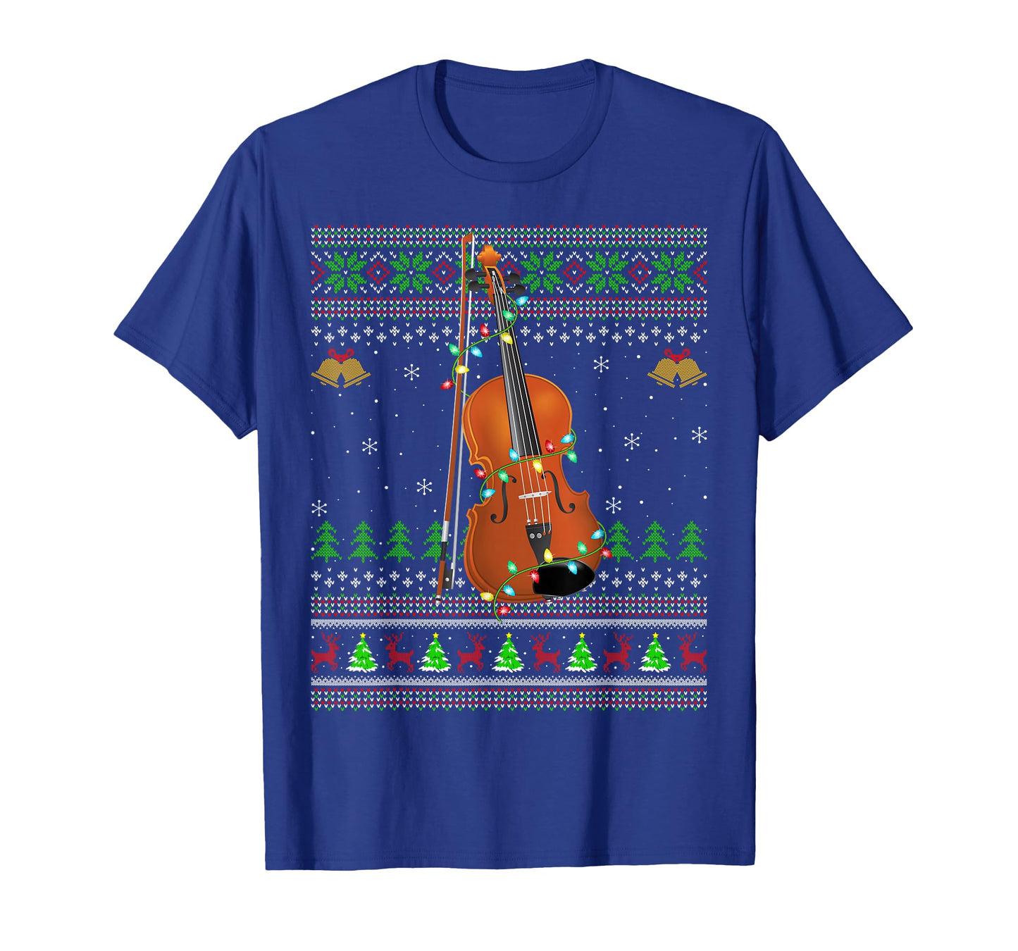 Violin Ugly Christmas Sweaters Violin Music Lover Xmas T-Shirt