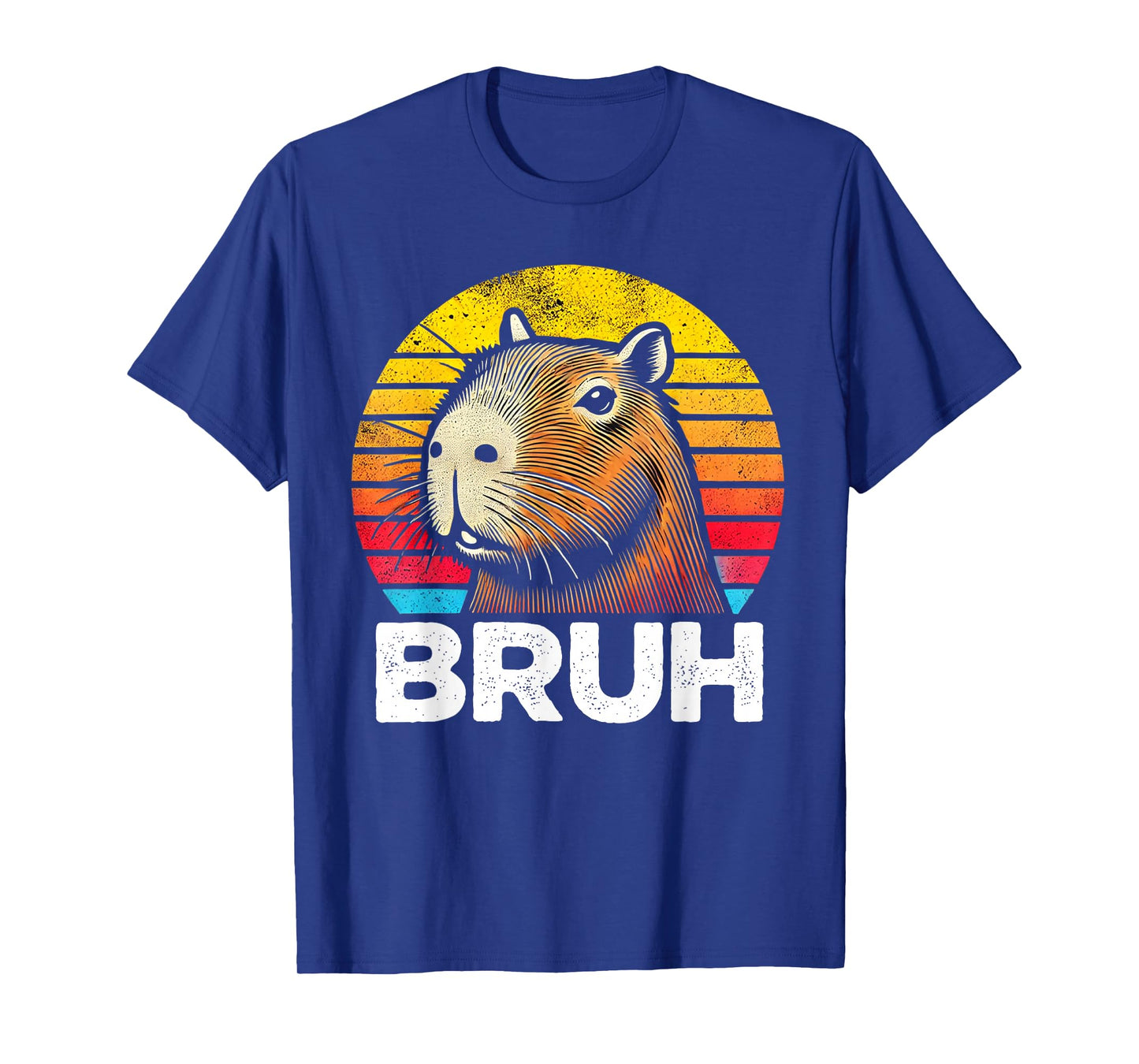 Retro Vintage Capybara Bruh Meme For Boys Girls Men Women T-Shirt