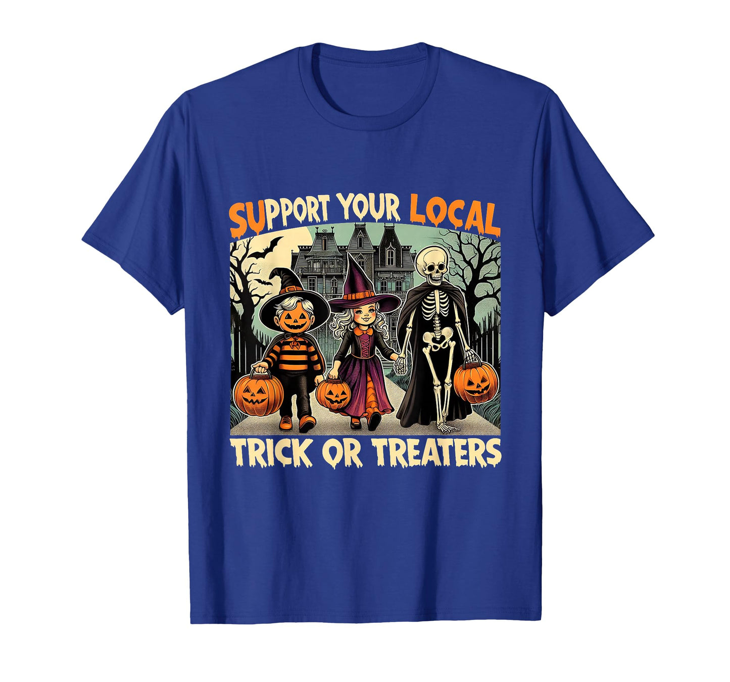 Support Local Trick or Treats Retro Halloween Art T-Shirt