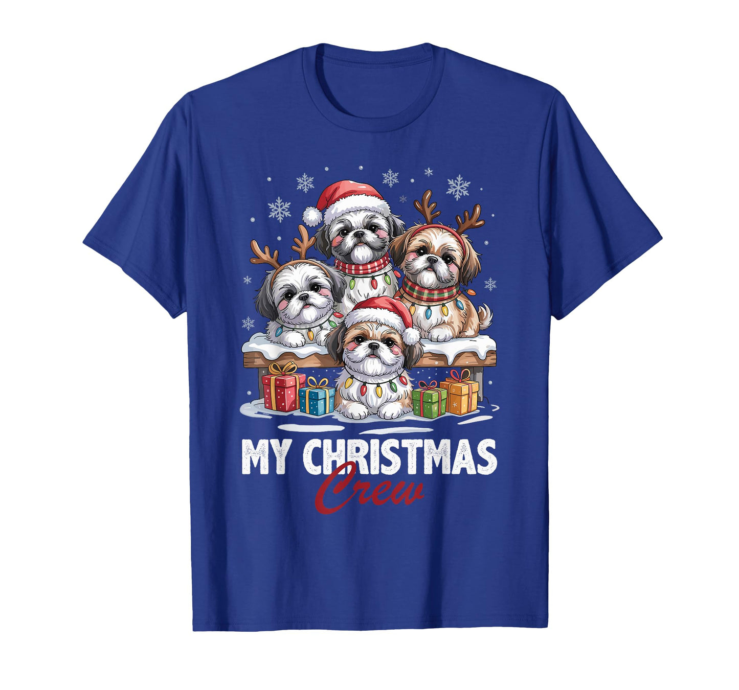Shih Tzu Christmas Crew Funny Dog Lovers Holiday Pajama T-Shirt