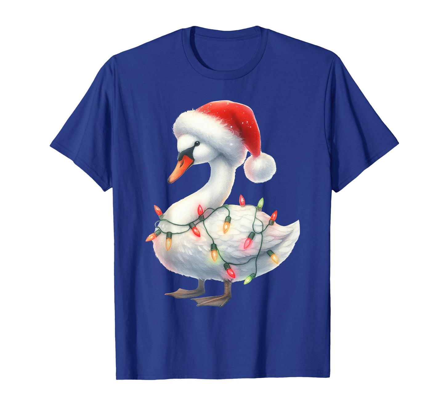 Goose Christmas Lights Funny Santa Hat Merry Xmas T-Shirt