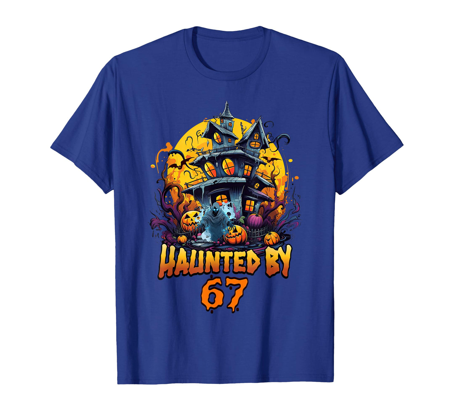 Haunted by 67, Alpha Z Halloween 6 7 Six Seven Ghost Graphic T-Shirt