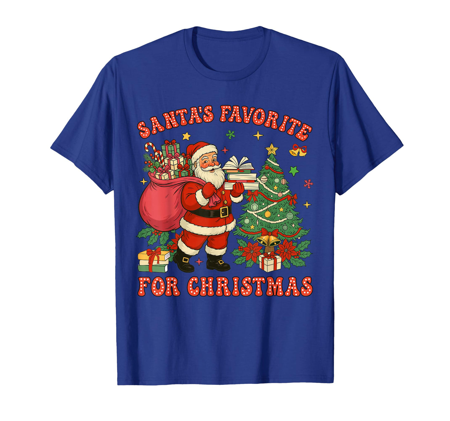 Santa Favorite Teacher Groovy Christmas Teacher Boys Girls T-Shirt