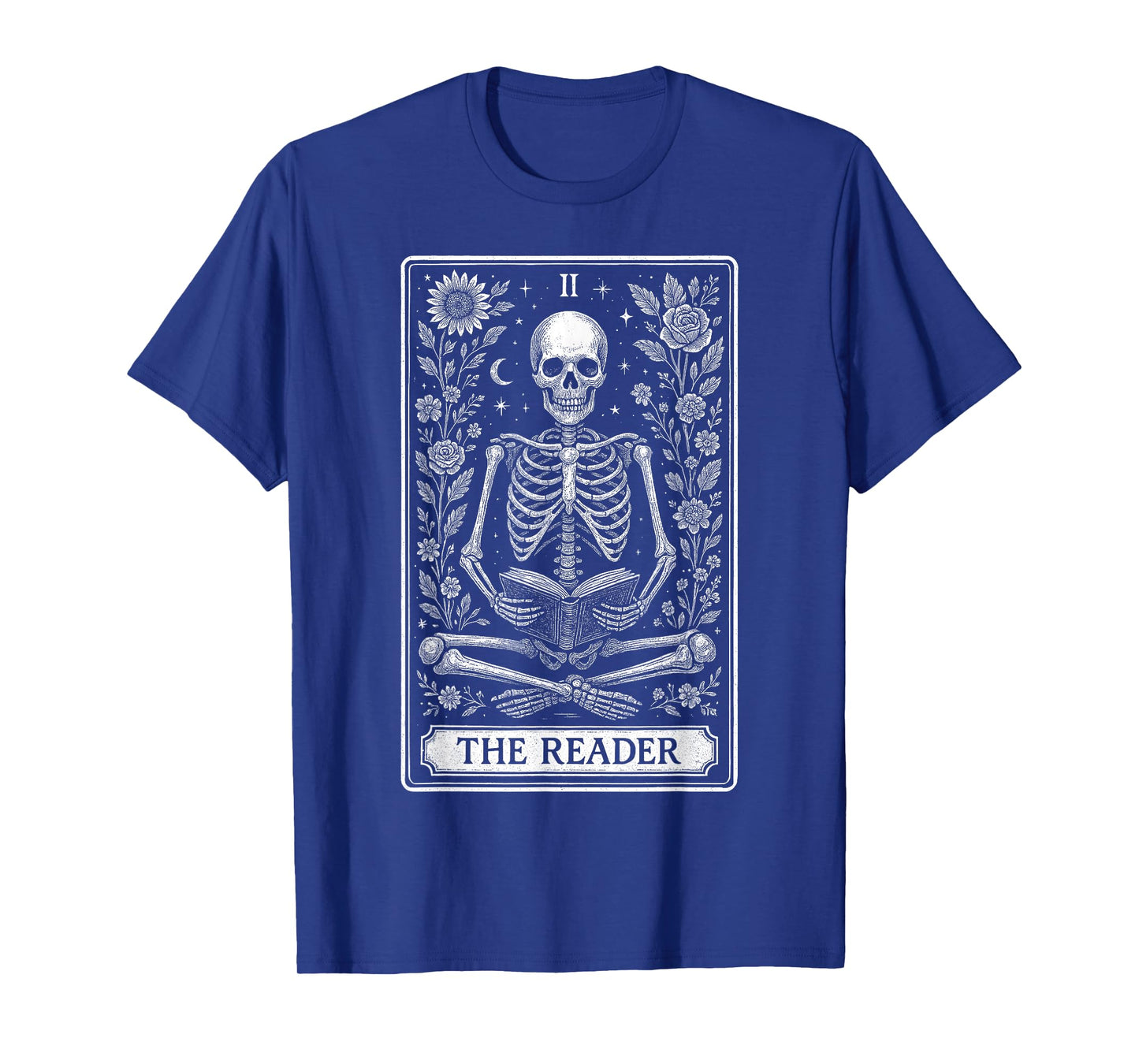 The Reader Skeleton Tarot Card - Dark Academia & Halloween T-Shirt
