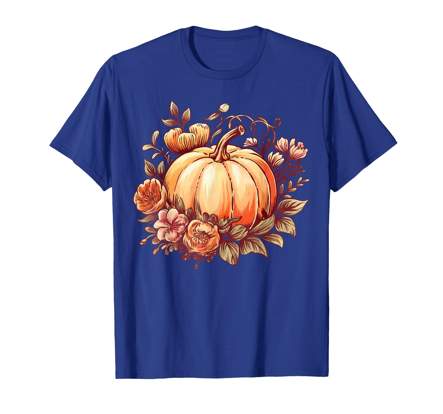 Fall Shirt Women Autumn Pumpkin Graphic Vintage Thanksgiving T-Shirt