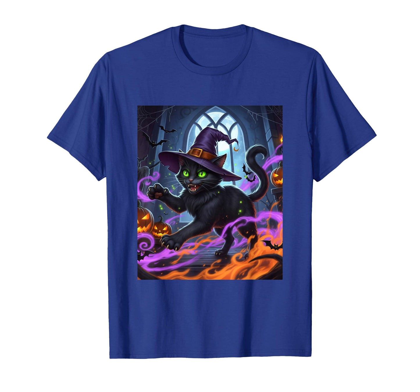 Halloween Black Cat Witch T-Shirt
