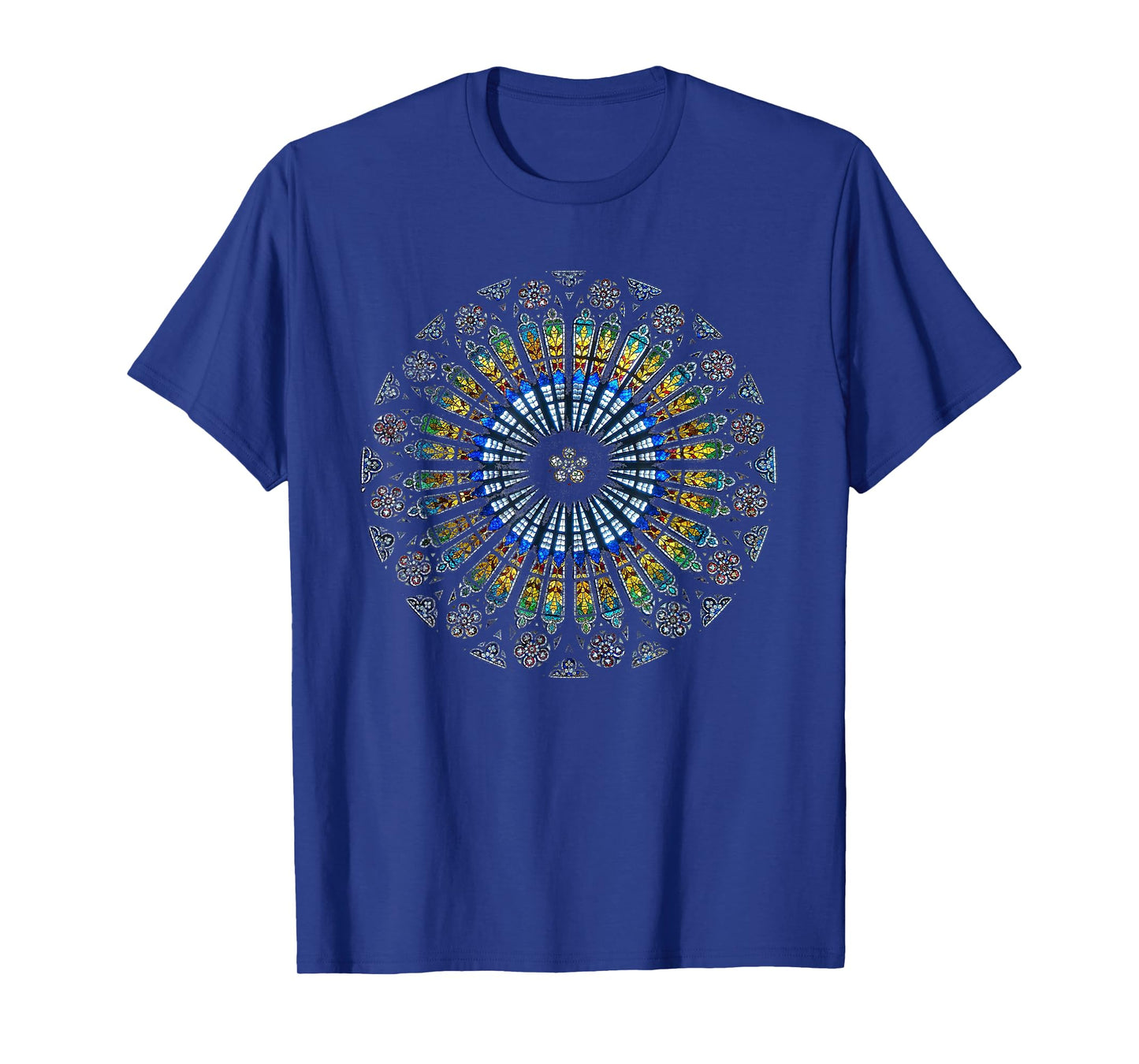 Strasbourg Cathedral France Mandala Stained Glass Window Art T-Shirt