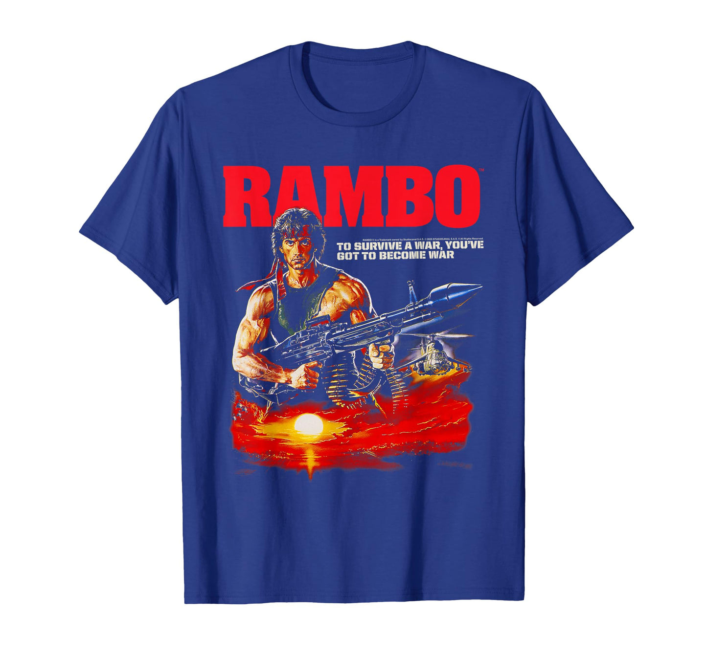 Rambo Missile Launcher Illustration Vintage Action Movie T-Shirt