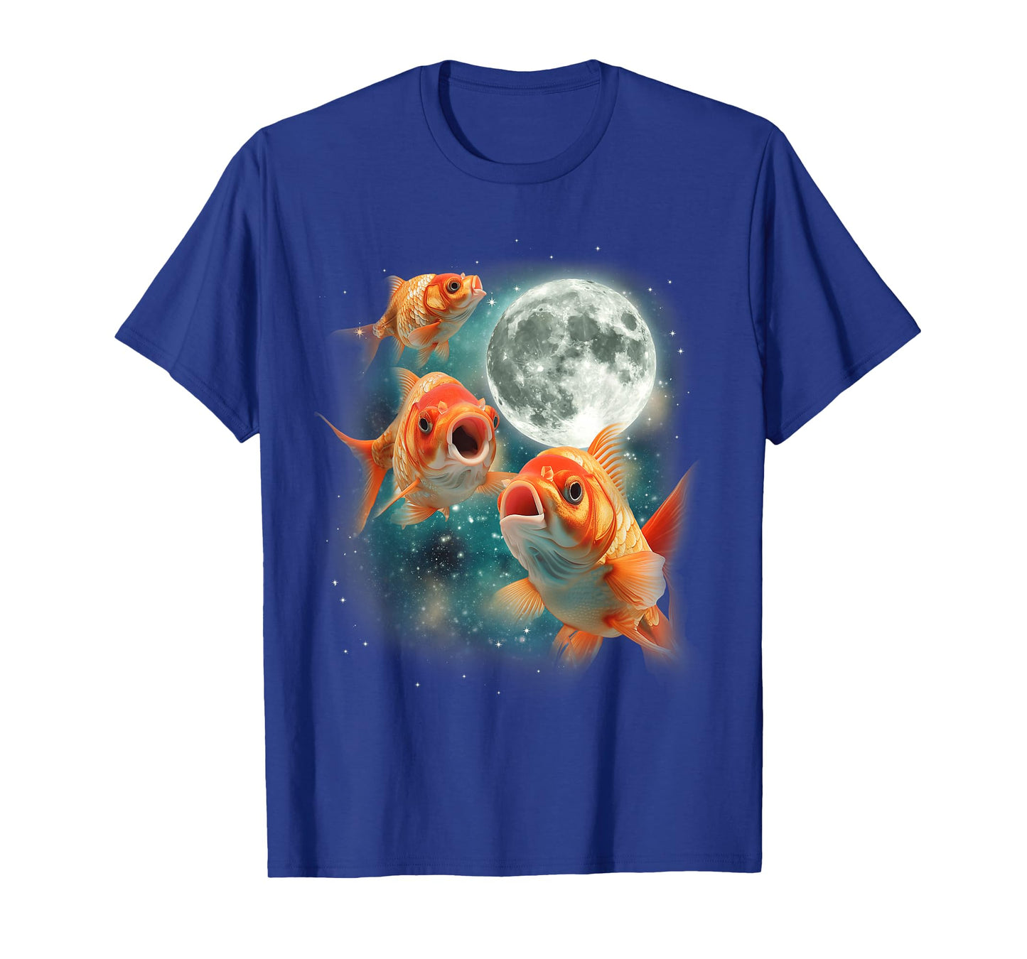 Three Goldfish Moon | 3 Fish Moon Unique Goldfish Parody T-Shirt