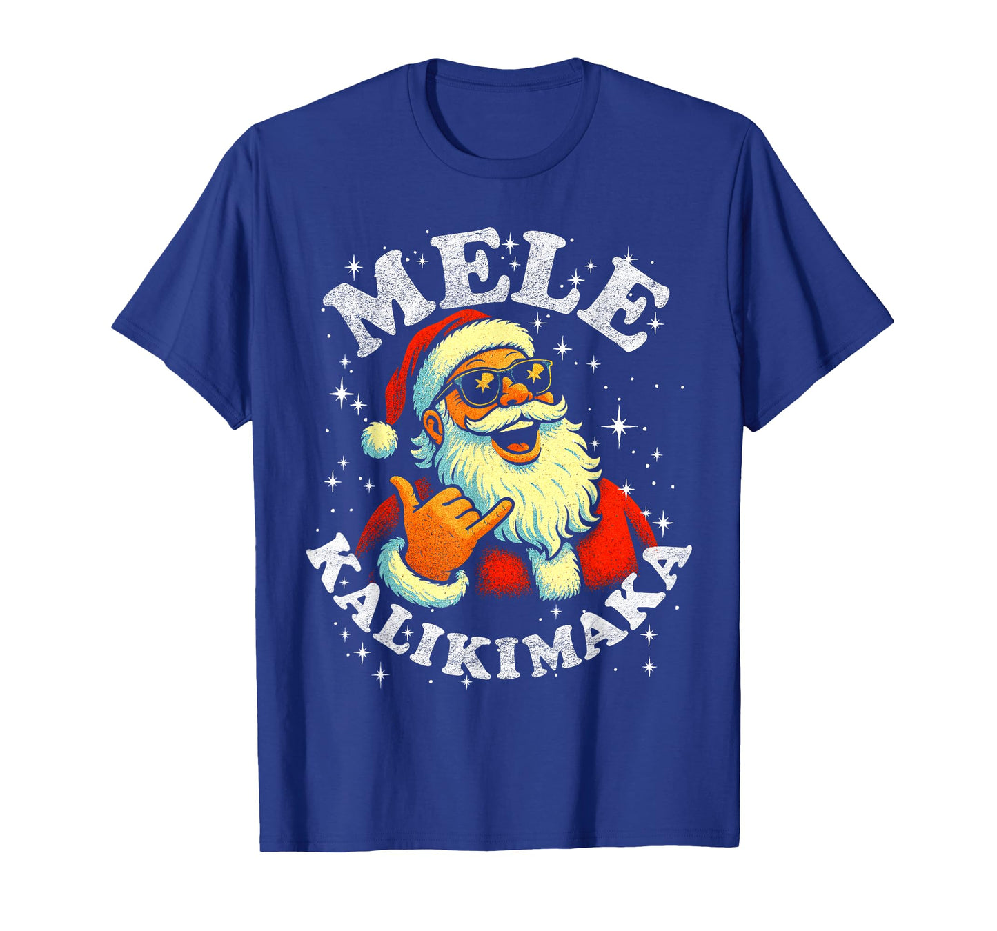 Retro Mele Kalikimaka Hawaiian Christmas Party Santa Shaka T-Shirt