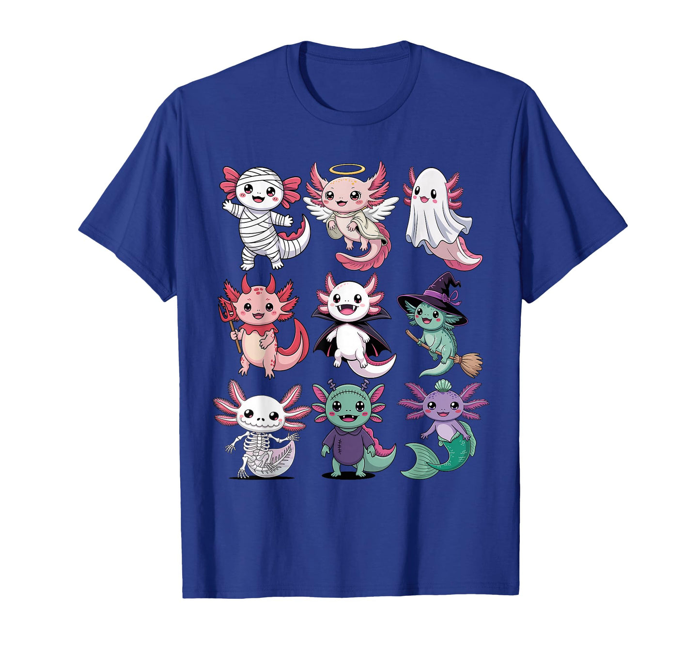 Halloween Axolotl T-Shirt - Cute Spooky Axolotls Costume T-Shirt