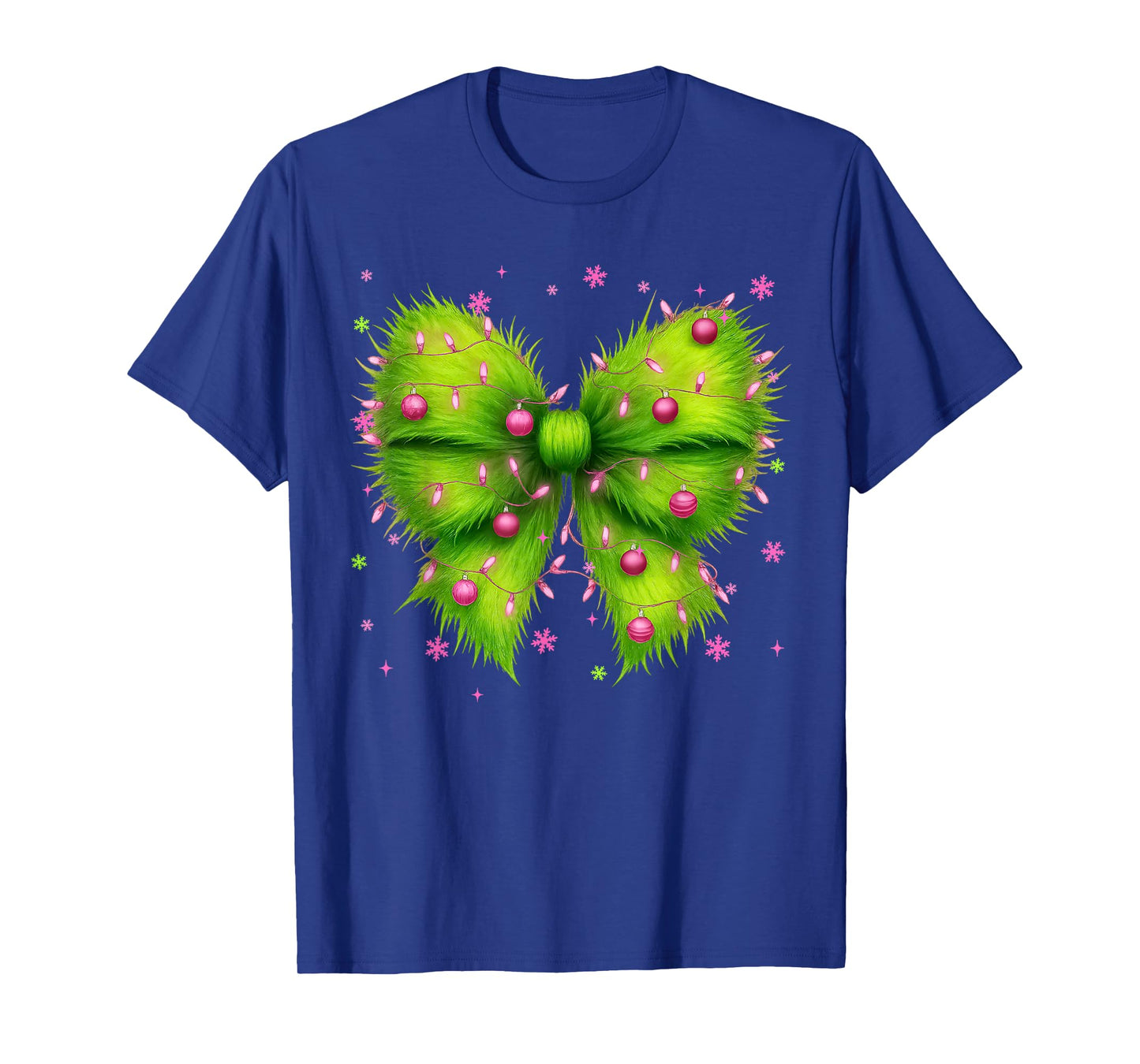 Christmas Tree Green Coquette Pink Christmas Xmas Girl T-Shirt