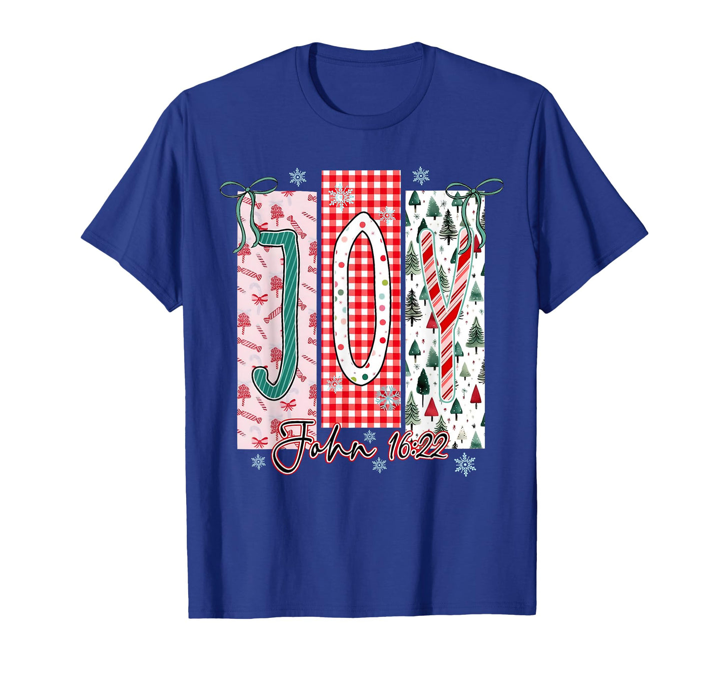 Joy Christmas Santa Coquette Bow Women Girls T-Shirt