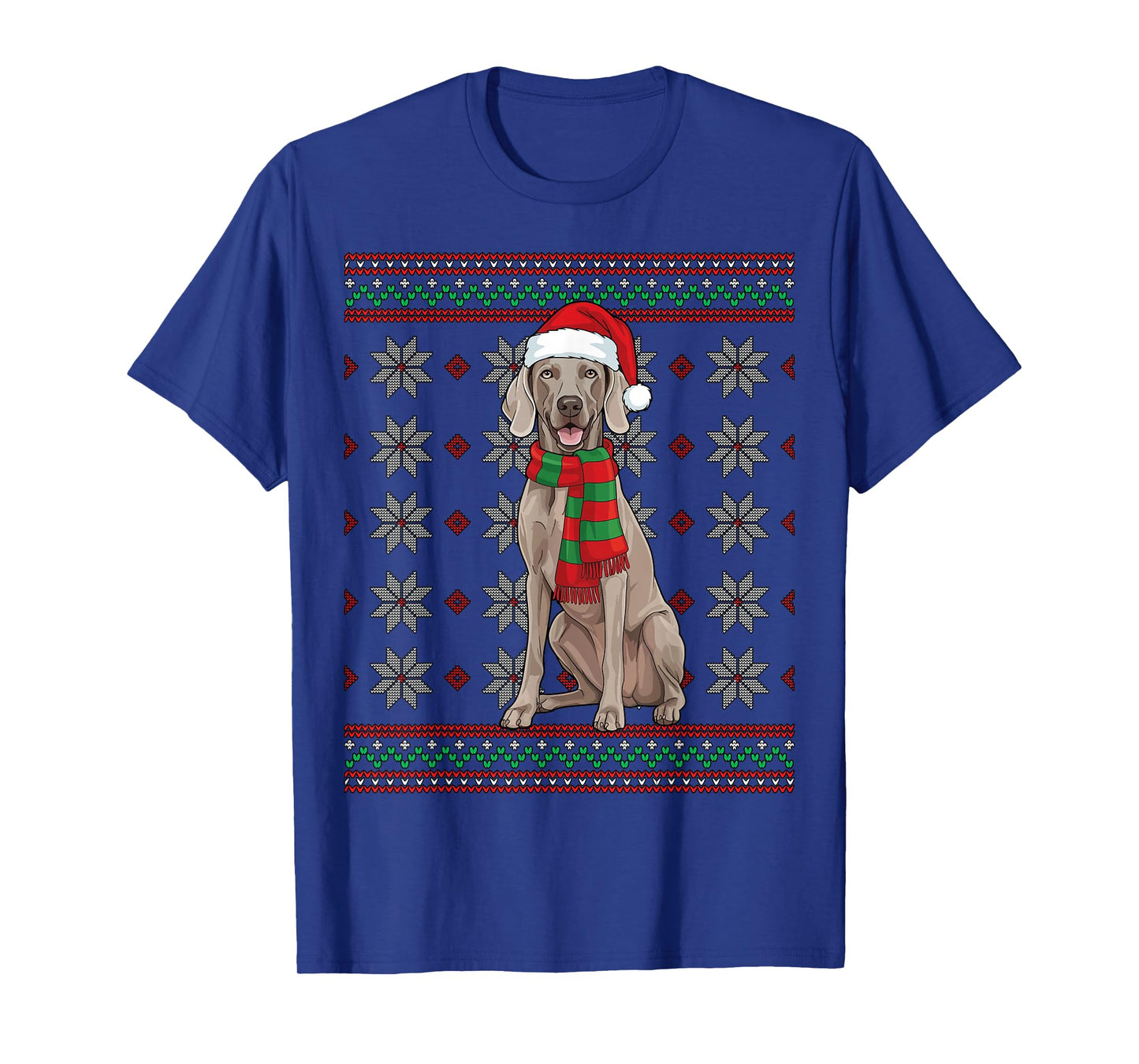 Weimaraner Braco De Weimar Santa Ugly Christmas T-Shirt