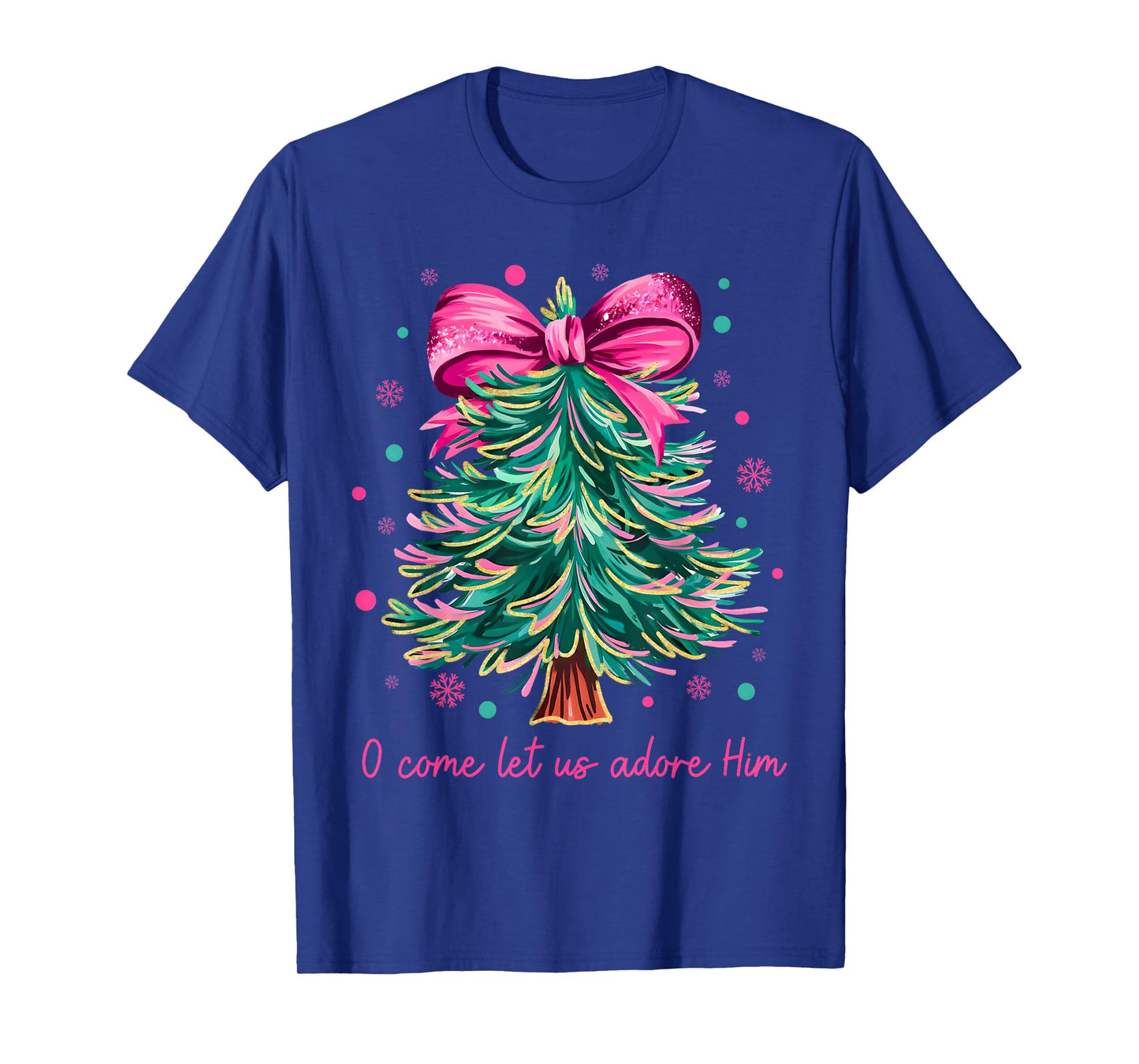 Oh Come Let Us Adore Him Jesus Christian Holiday Christmas T-Shirt