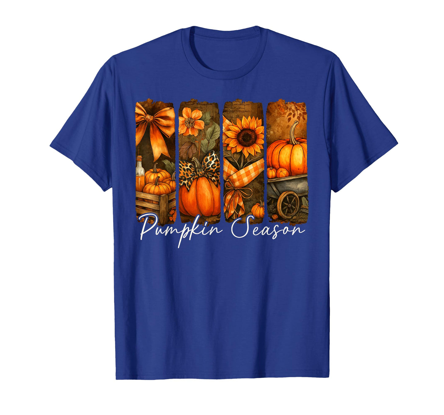 Pumpkin Season Fall Leasves Coquette Bow Thanksgiving T-Shirt