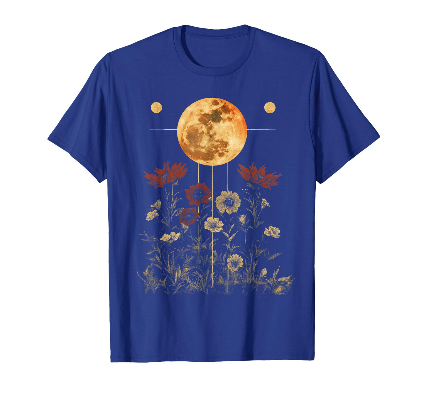 Lunar Flower Garden Moon Phase Celestial Botanical T-Shirt