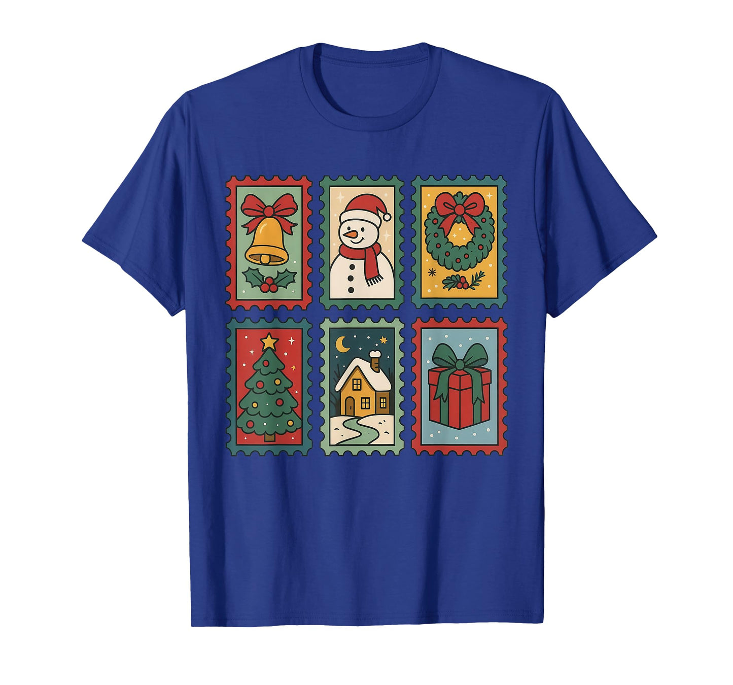 Vintage Christmas Stamps Retro Postage Santa T-Shirt