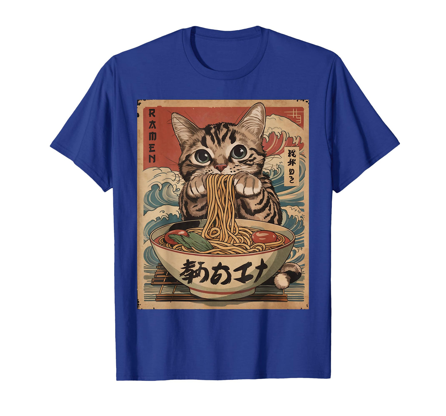 Cat Eating Ramen Noodles Kawaii Anime Manga Japanese Food T-Shirt