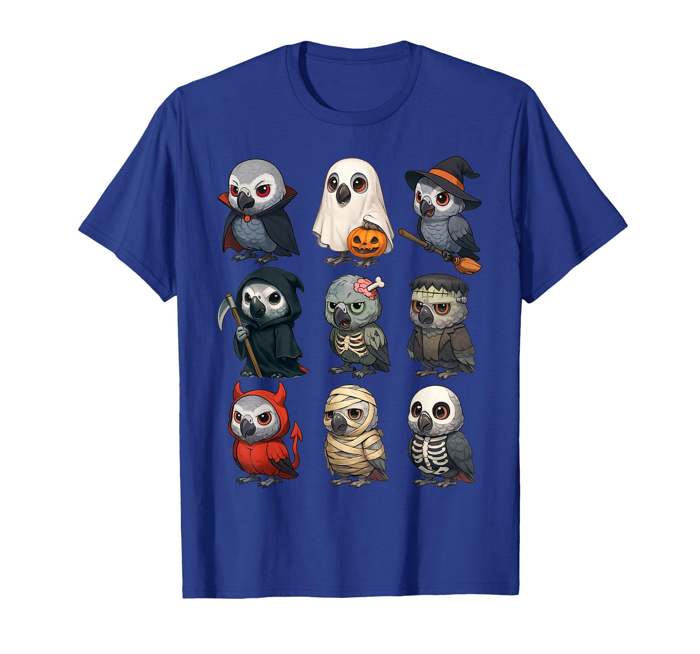 African Grey Parrot Bird Witch Zombie Halloween Costume T-Shirt