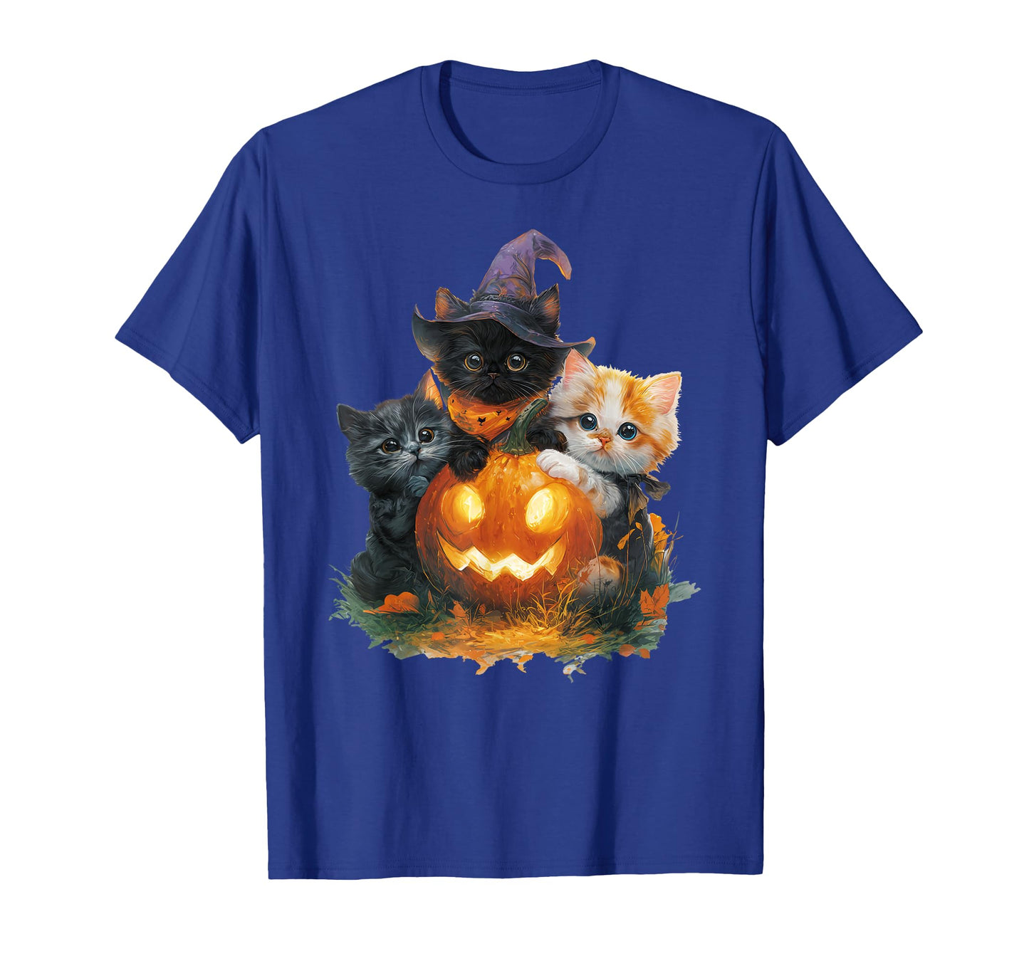 Vintage Kittens Pumpkin Cute Cat Spooky Season Halloween T-Shirt