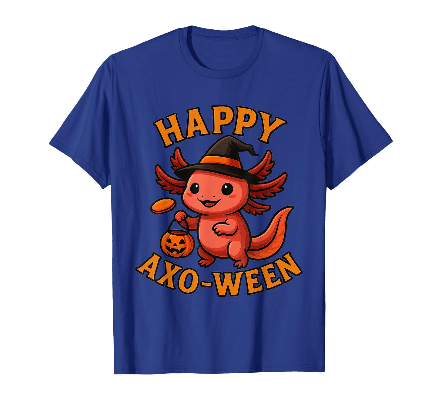 Cute Spooky Halloween Axolotl Witch Happy AXO-ween T-Shirt