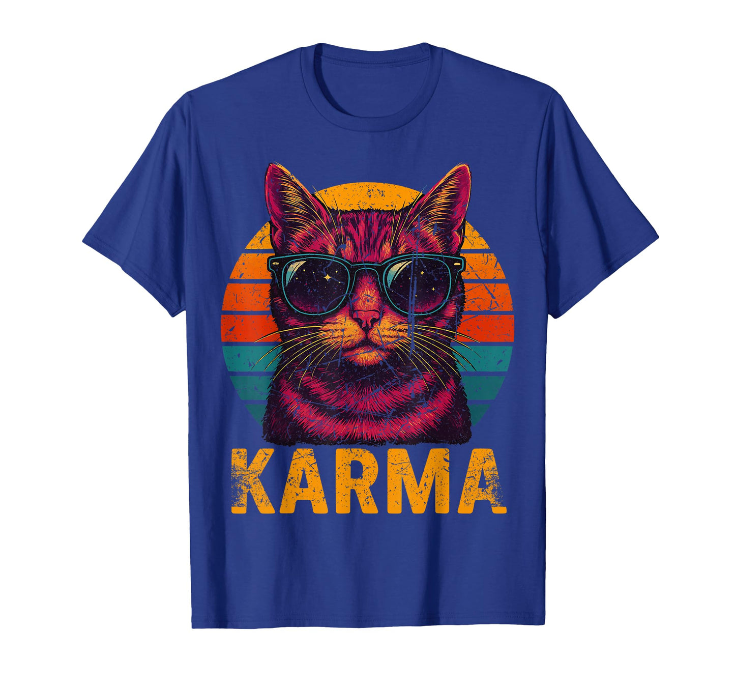 Vintage Cat Music Gifts For Teens Girls Kids Women Men Karma T-Shirt