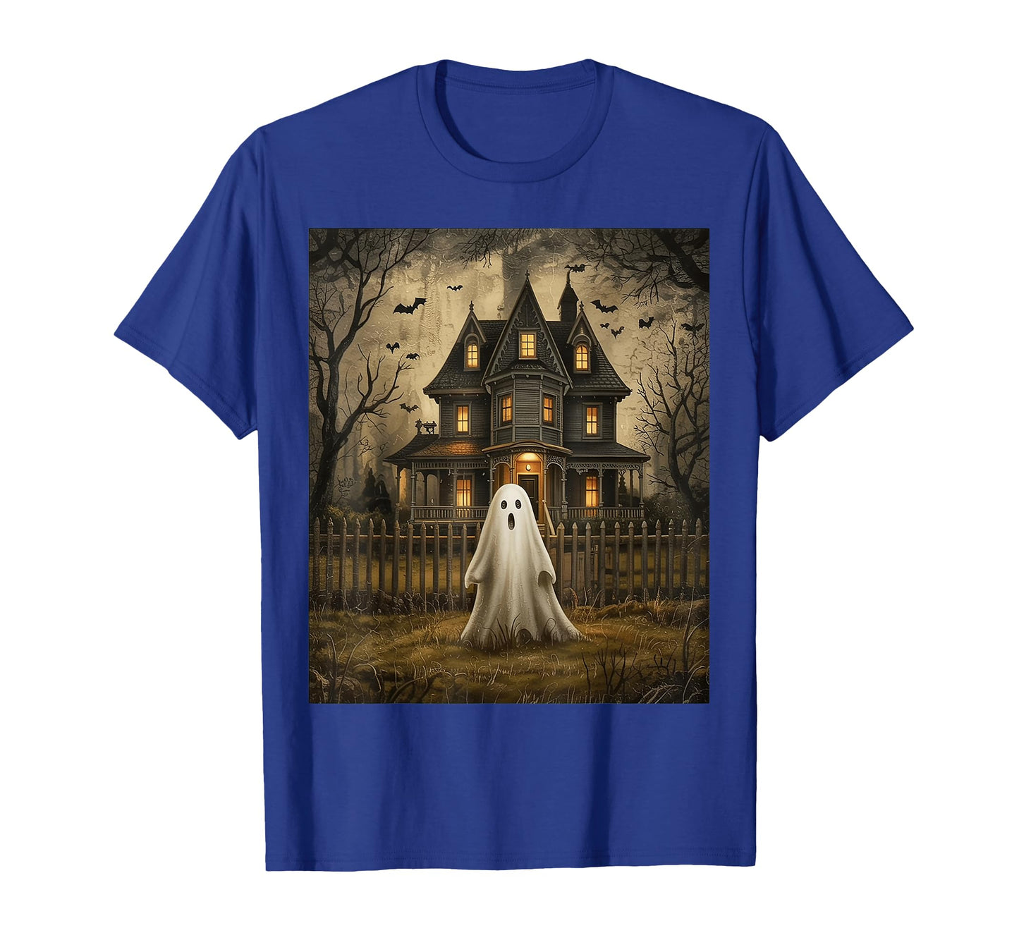 Vintage Ghost Boo Haunted House Halloween T-Shirt