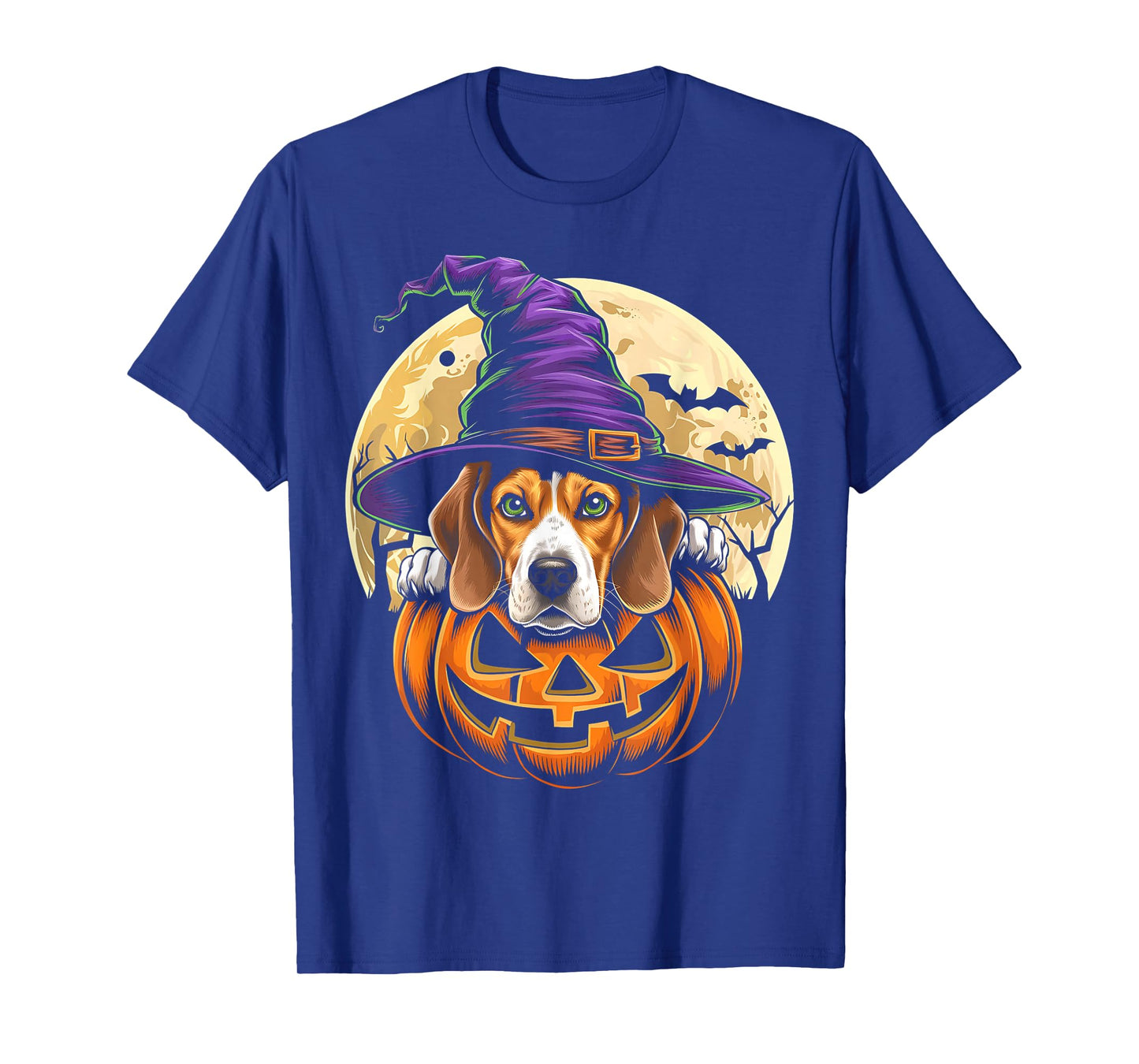 Cute Beagle Witch Pumpkin Halloween Funny Dog Lover T-Shirt
