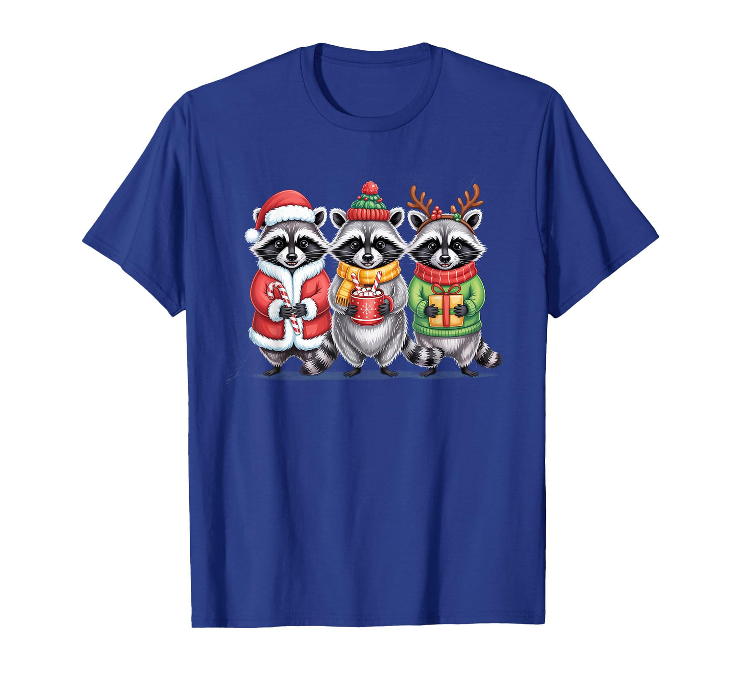 Cute Raccoon Christmas Funny Holiday Santa Claus Animal Gift T-Shirt